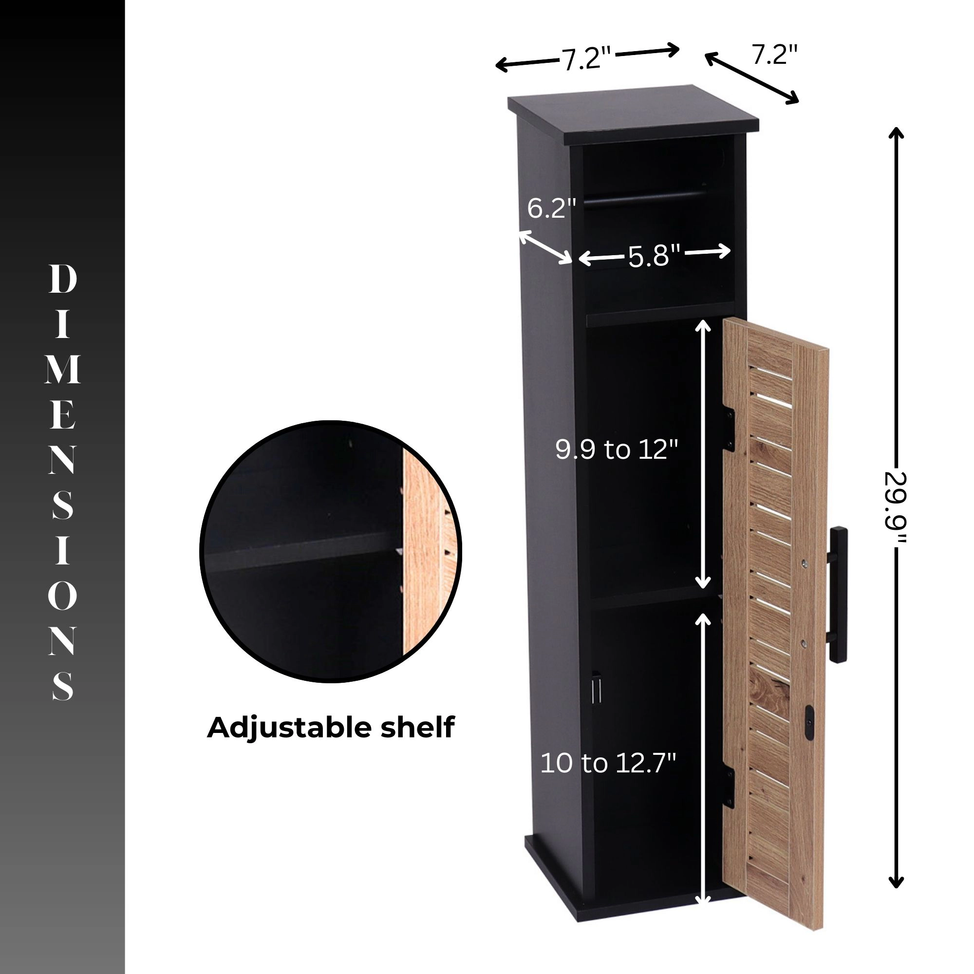 Evideco French Home Goods Slim Freestanding Toilet Cabinet - 6-Roll Dispenser
