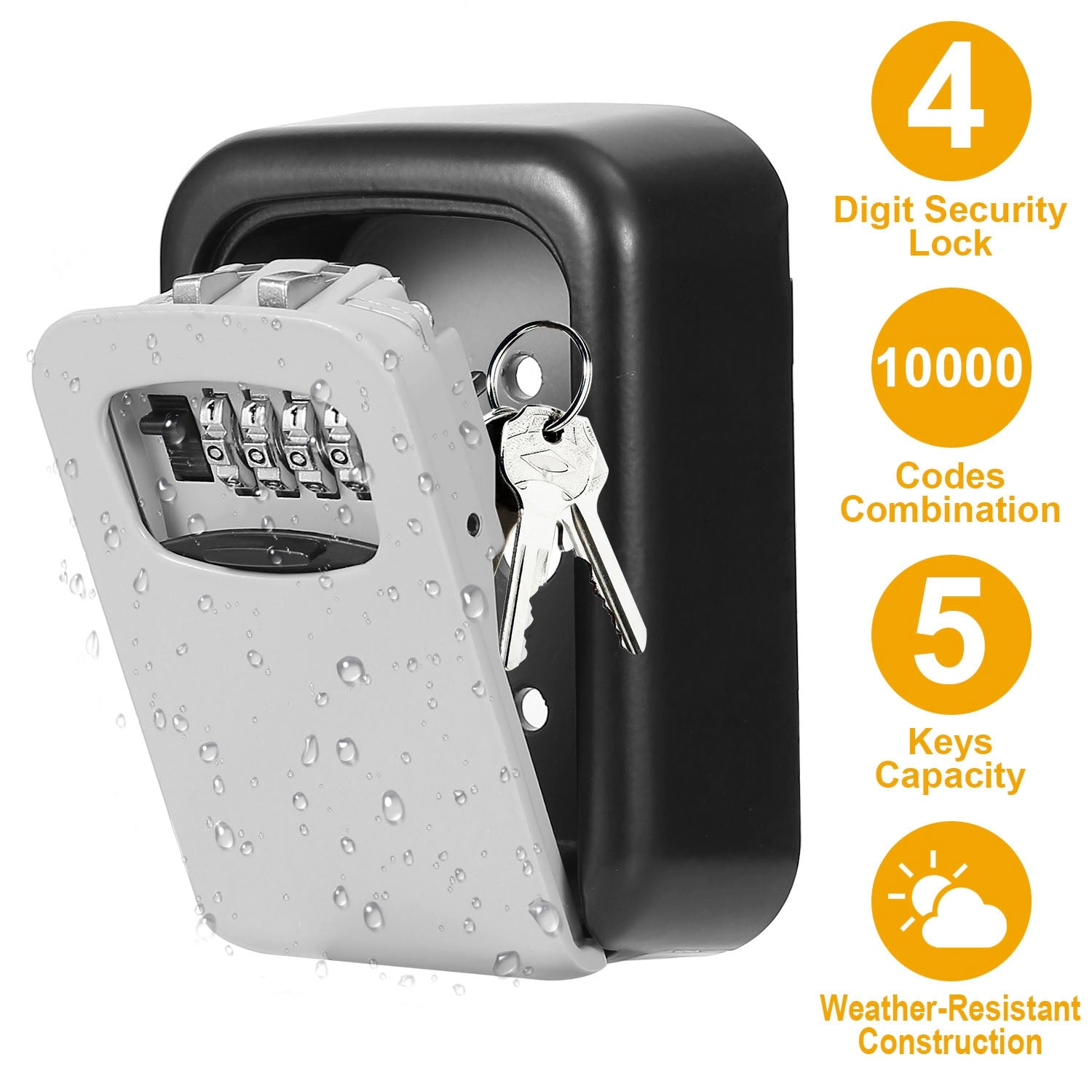 GBruno 4-Digit Wall-Mounted Key Lock Box