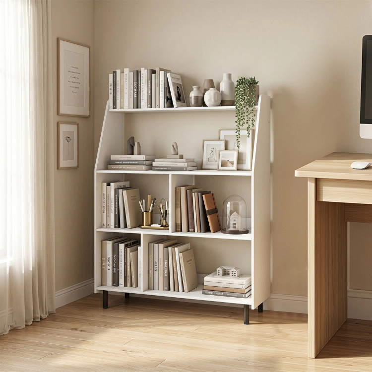 Hivvago 4-Tier Open Modern Bookcase with 2 Anti-Tipping Kits