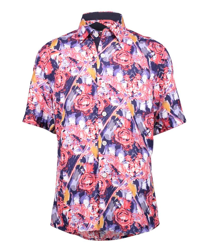 Elie Balleh Boys Slim Fit Paint Splash Shirt