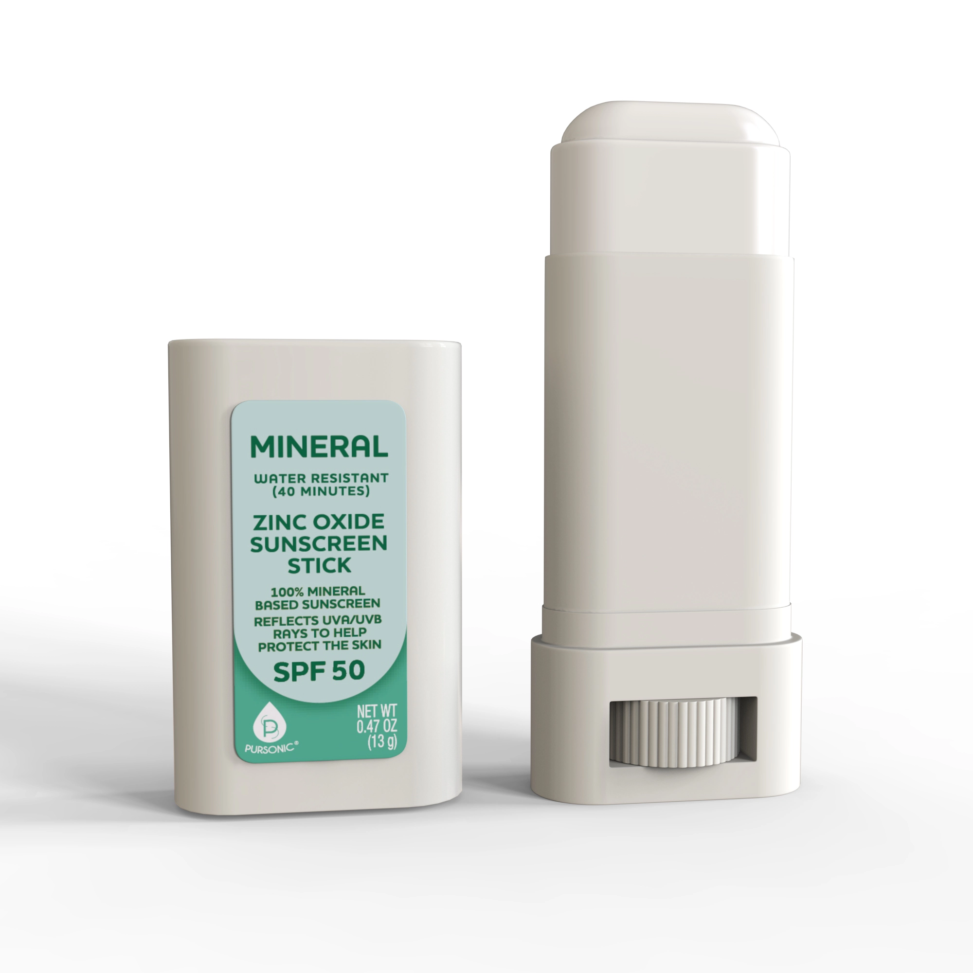 Pursonic Unisex Mineral Zinc Oxide Broad Spectrum SPF 50 Sunscreen Stick
