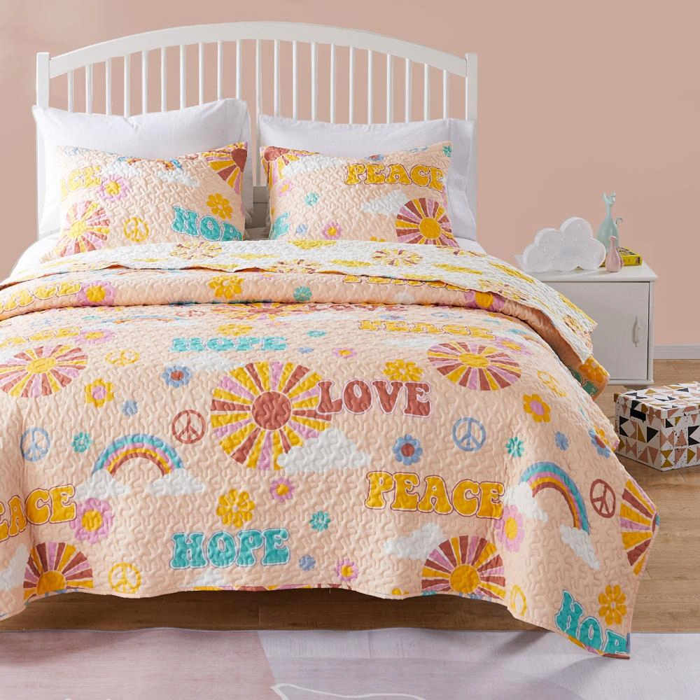Greenland Home Fashion Cassidy Reversible Coverlet Bedspread Quilt and Pillow Sham Set