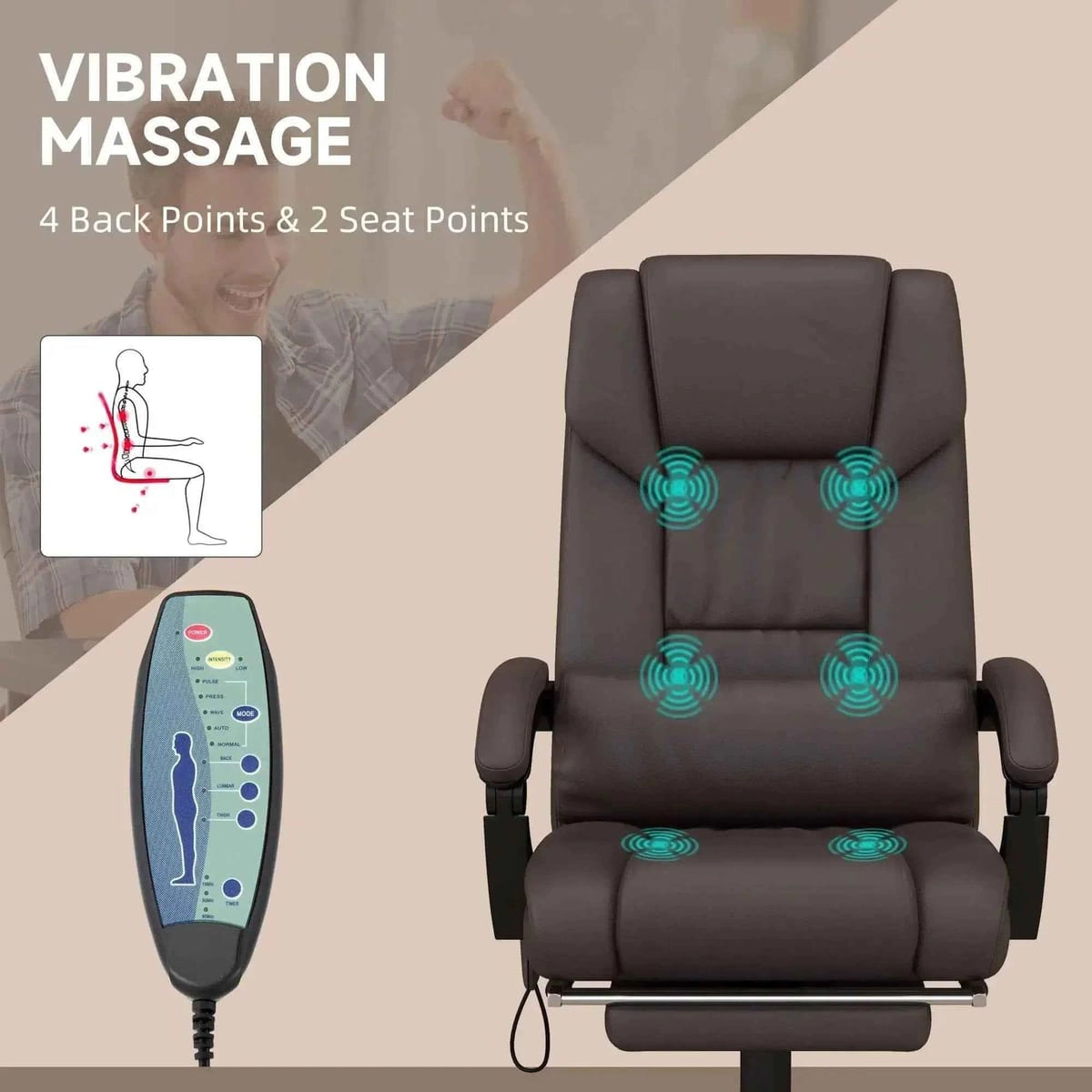 Platinum-Level Office Chairs Ergonomic Massage Office Chair with Heated Lumbar Support & Footrest