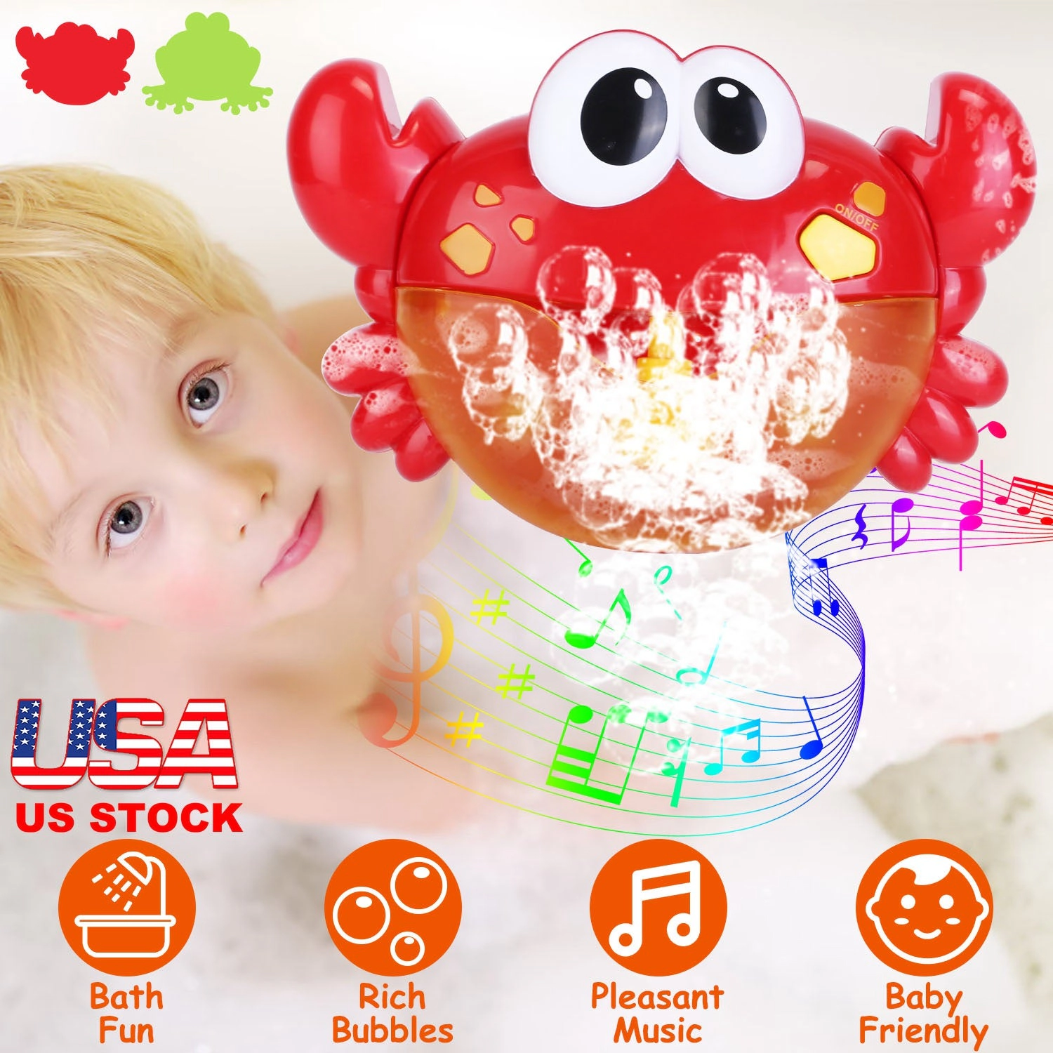 GBruno Kids' Musical Frog Bubble Bath Maker