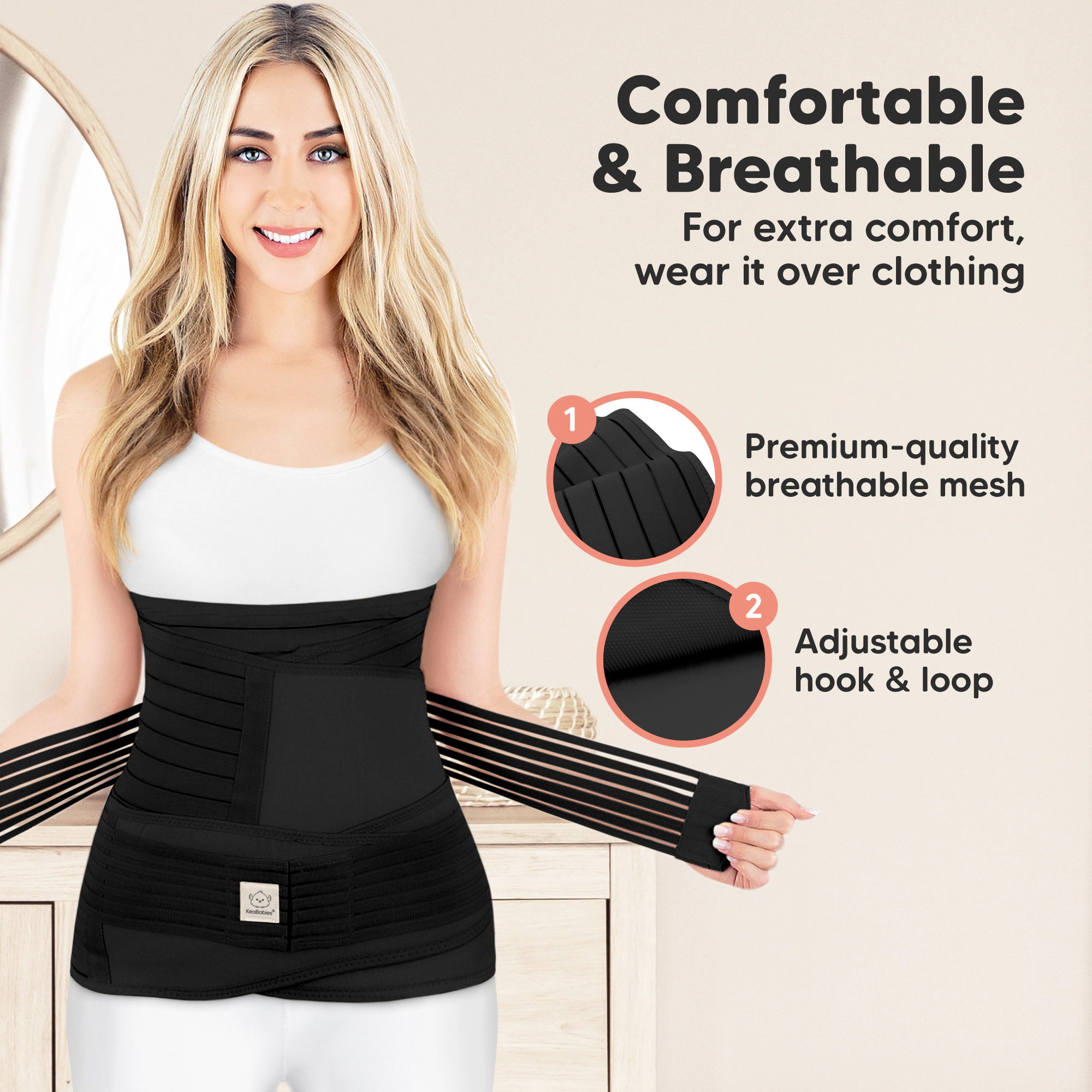 KeaBabies Revive 3-in-1 Postpartum Recovery Support Belt