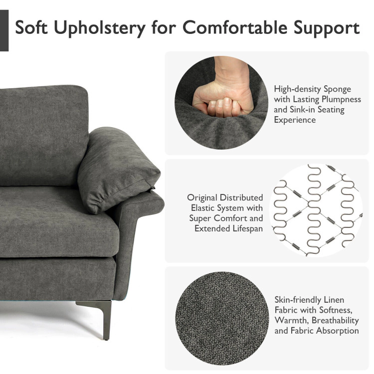Hivvago Upholstered Armchair with Spring Seat Support and Padded Armrests