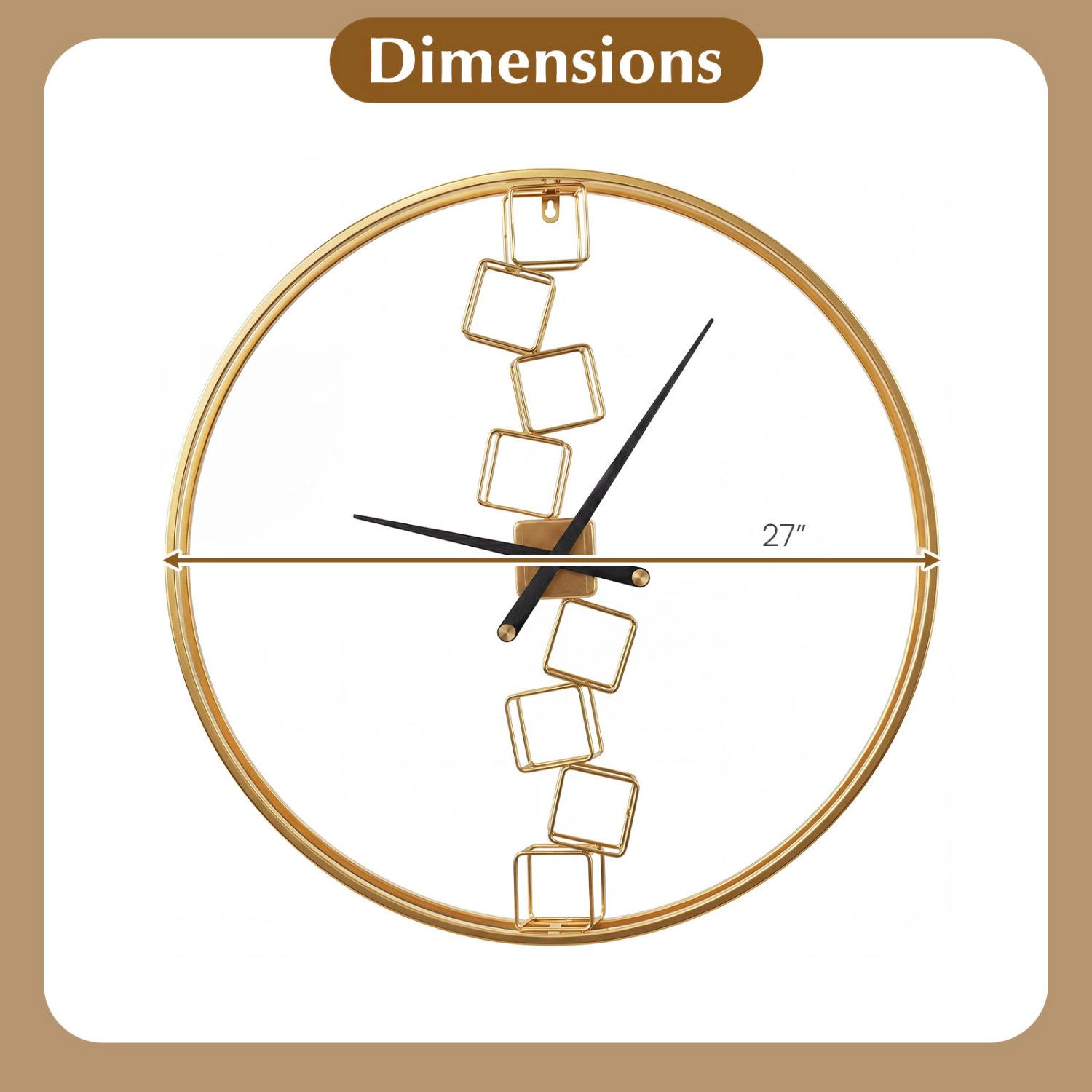 SlickBlue Unisex Nordic Style 27 Inch Metal Decorative Wall Clock