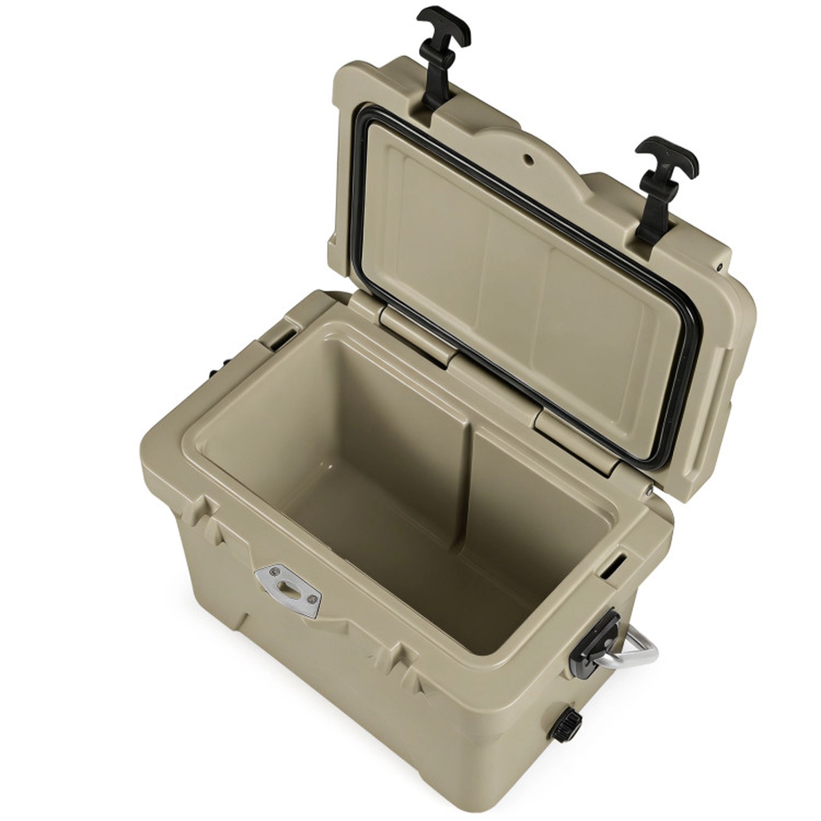 SUGIFT 20-qt Khaki Portable Hard Cooler Ice Chest with 6-Day Ice Retention Built-In Ruler and Bottle Opener
