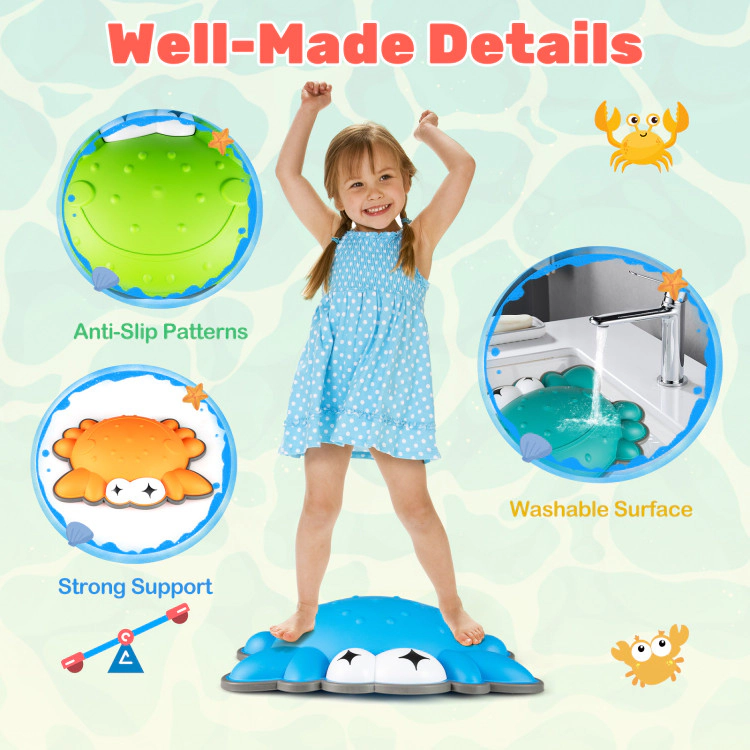 Hivvago Stepping Stones for Kids 9 Pieces Non-Slip Toddler Stepping Stones Balance Sensory Toys