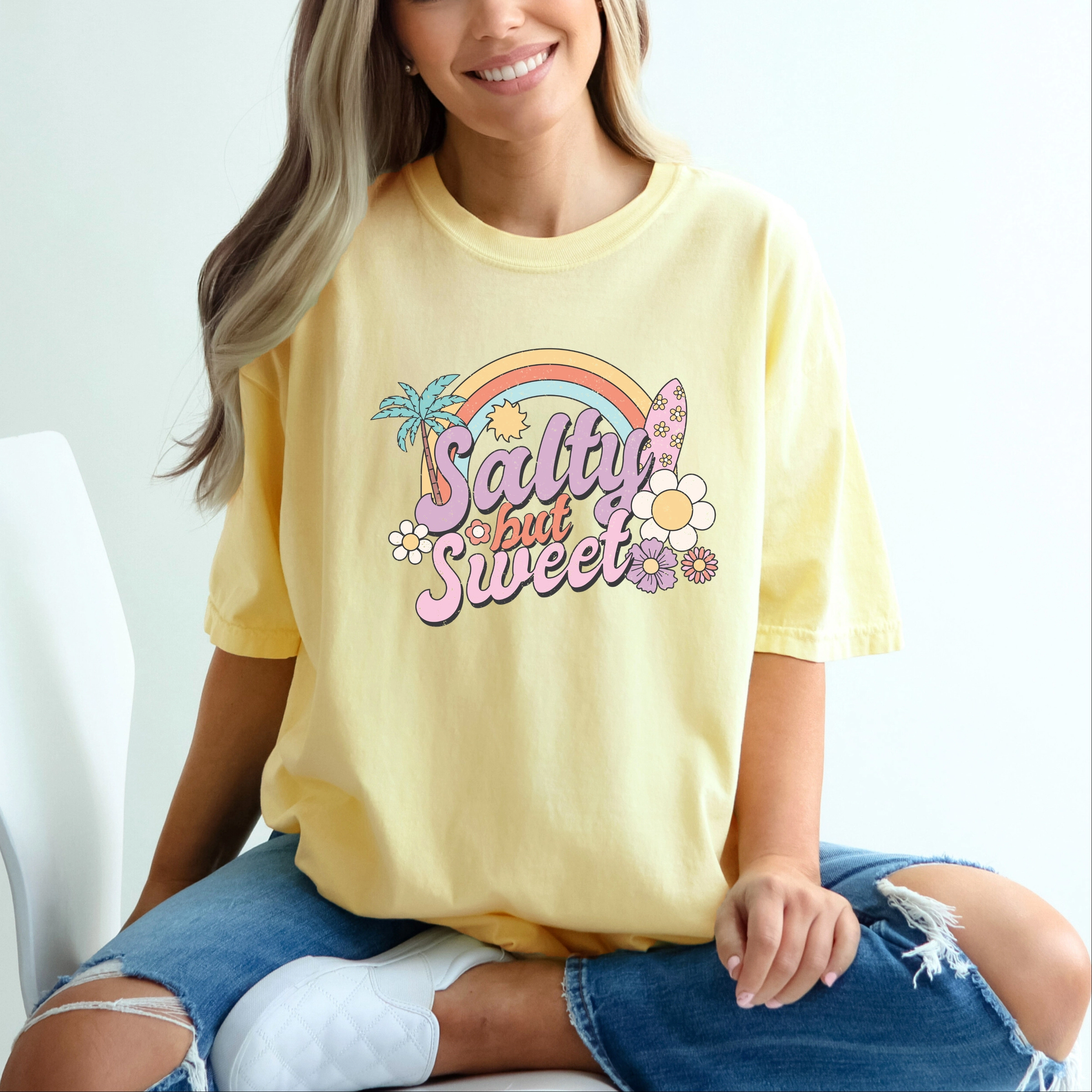 Simply Sage Market - Salty But Sweet Women's Garment Dyed Graphic T-Shirt