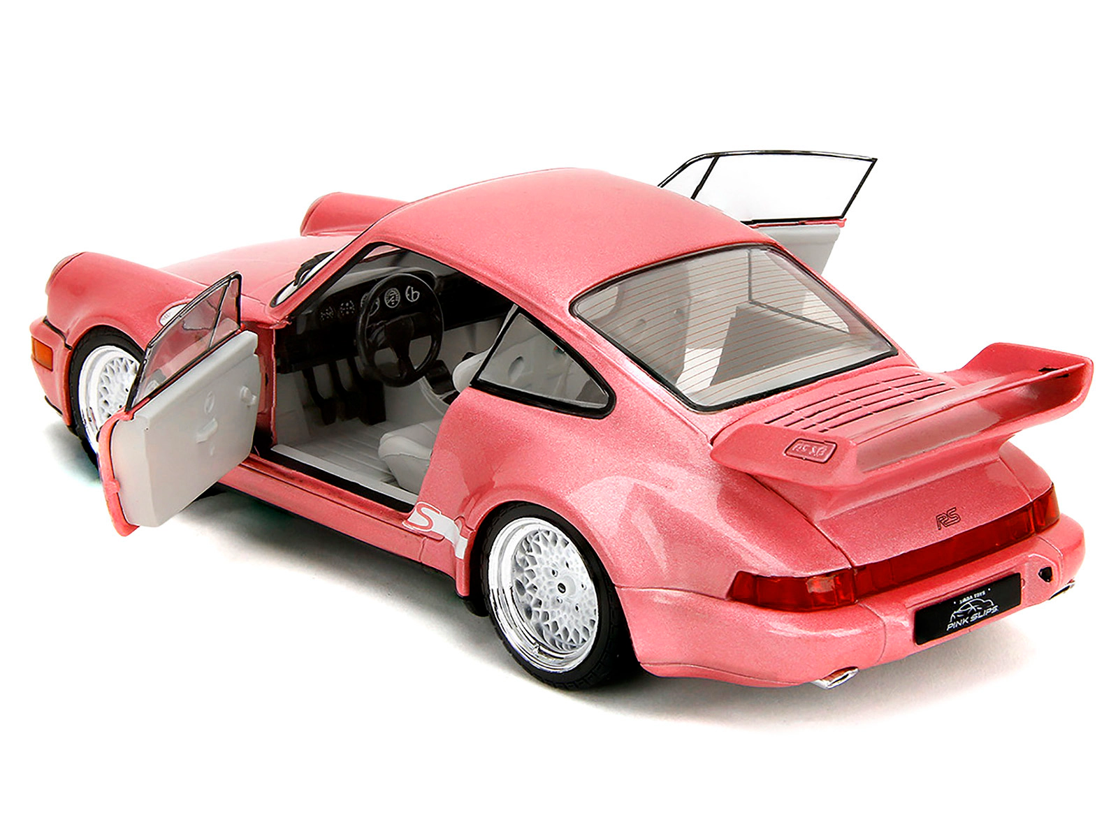 Jada Porsche 911 Carrera RS (964) Pink Metallic with White Stripes "Pink Slips" Series 1/18 Diecast Model Car by Jada