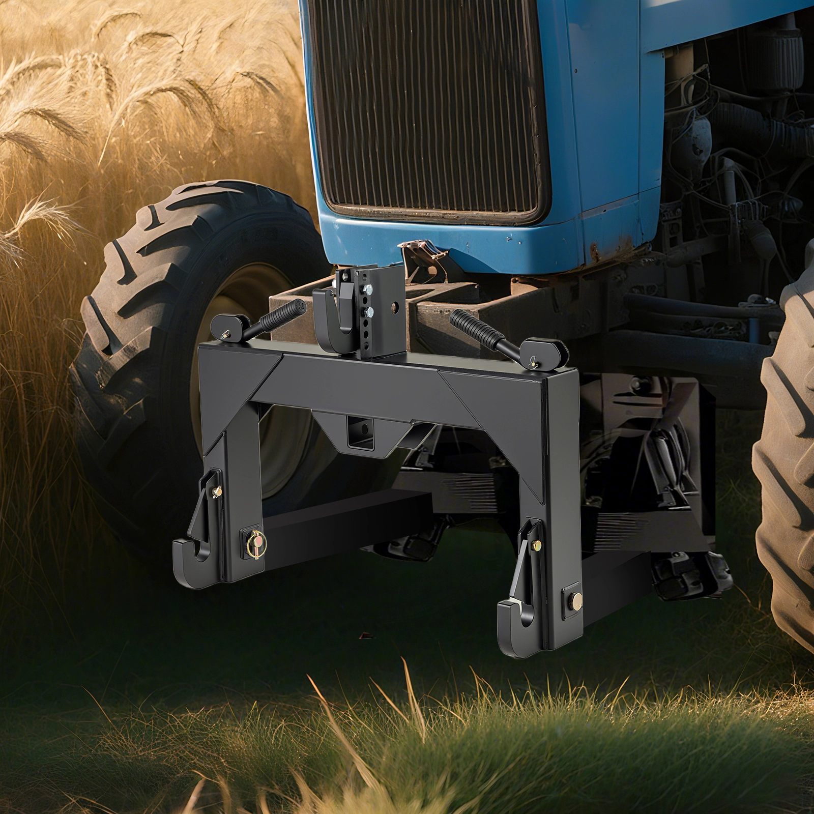 SUGIFT 3000-lb Capacity 5-Level Adjustable 3-Point Quick Hitch with 2-in Receiver and Dual Pin Hooks