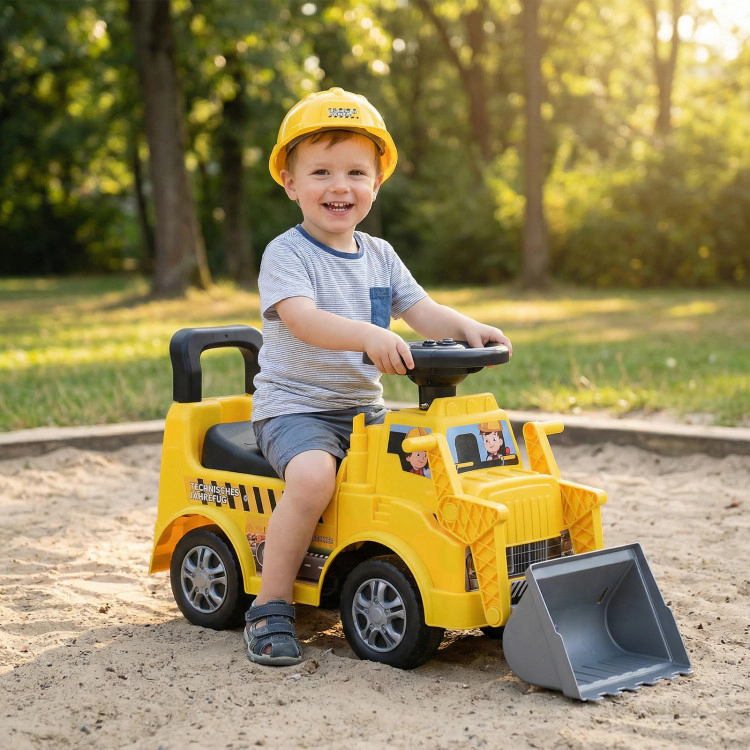 Hivvago Kids Digger Ride on Truck with Shovel and Under-Seat Compartment