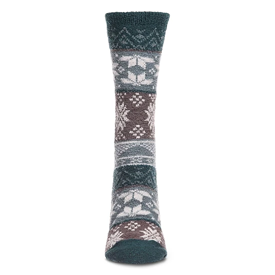 MeMoi Women's Snowflake Fairisle Super Soft Cozy Crew Socks