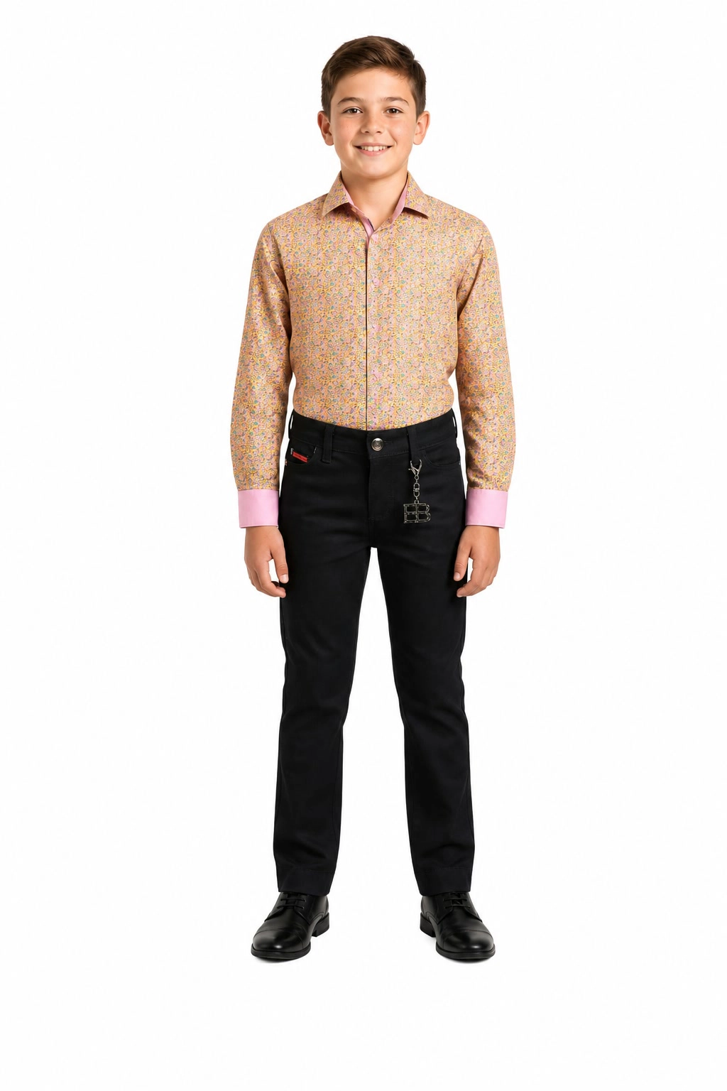 Elie Balleh Boys Slim Fit Paisley Print Shirt