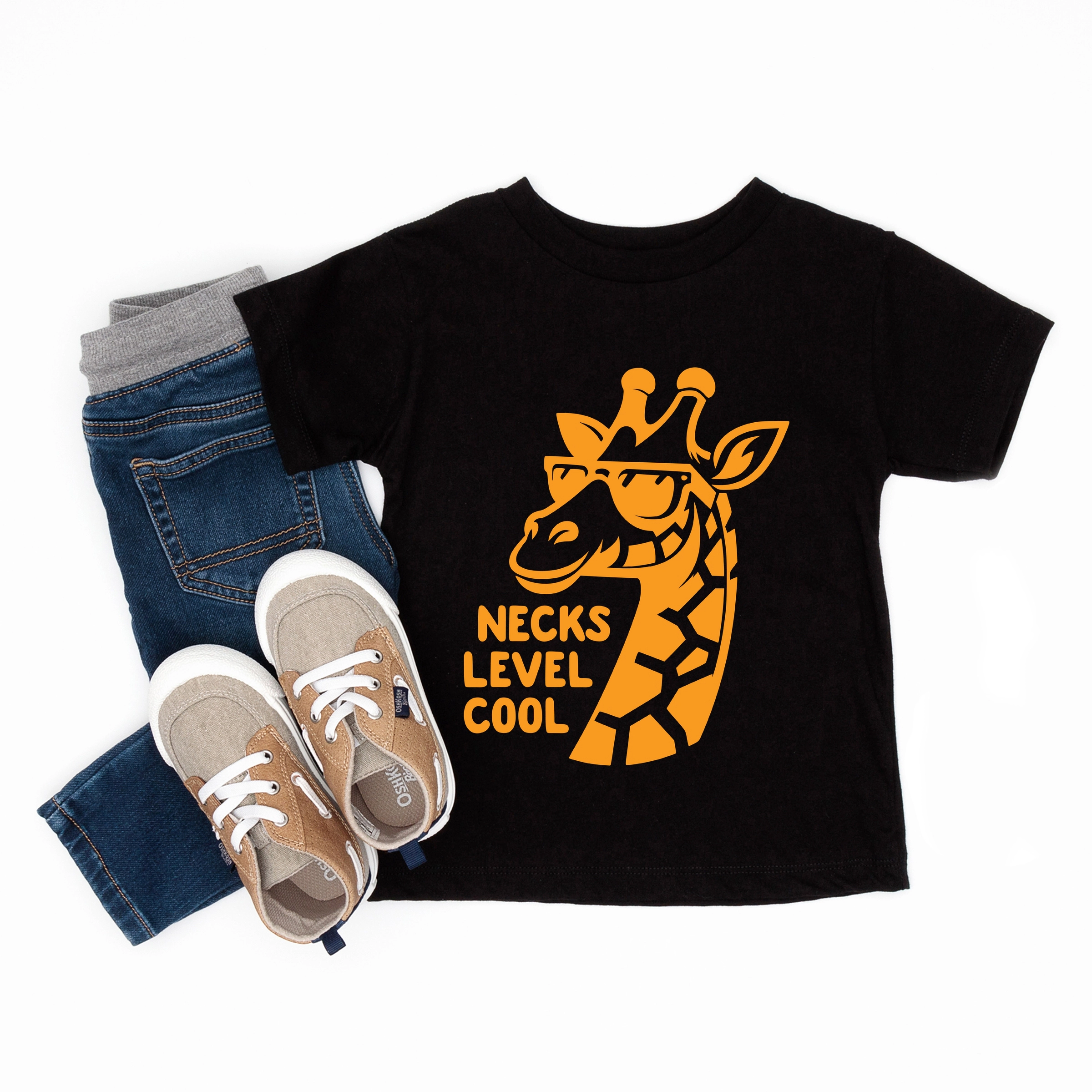 The Juniper Shop - Necks Level Cool Giraffe Toddler Short Sleeve Graphic T-Shirt