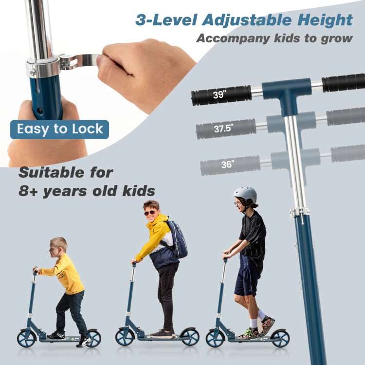Hivvago Folding Aluminum Alloy Scooter with 3 Adjustable Heights