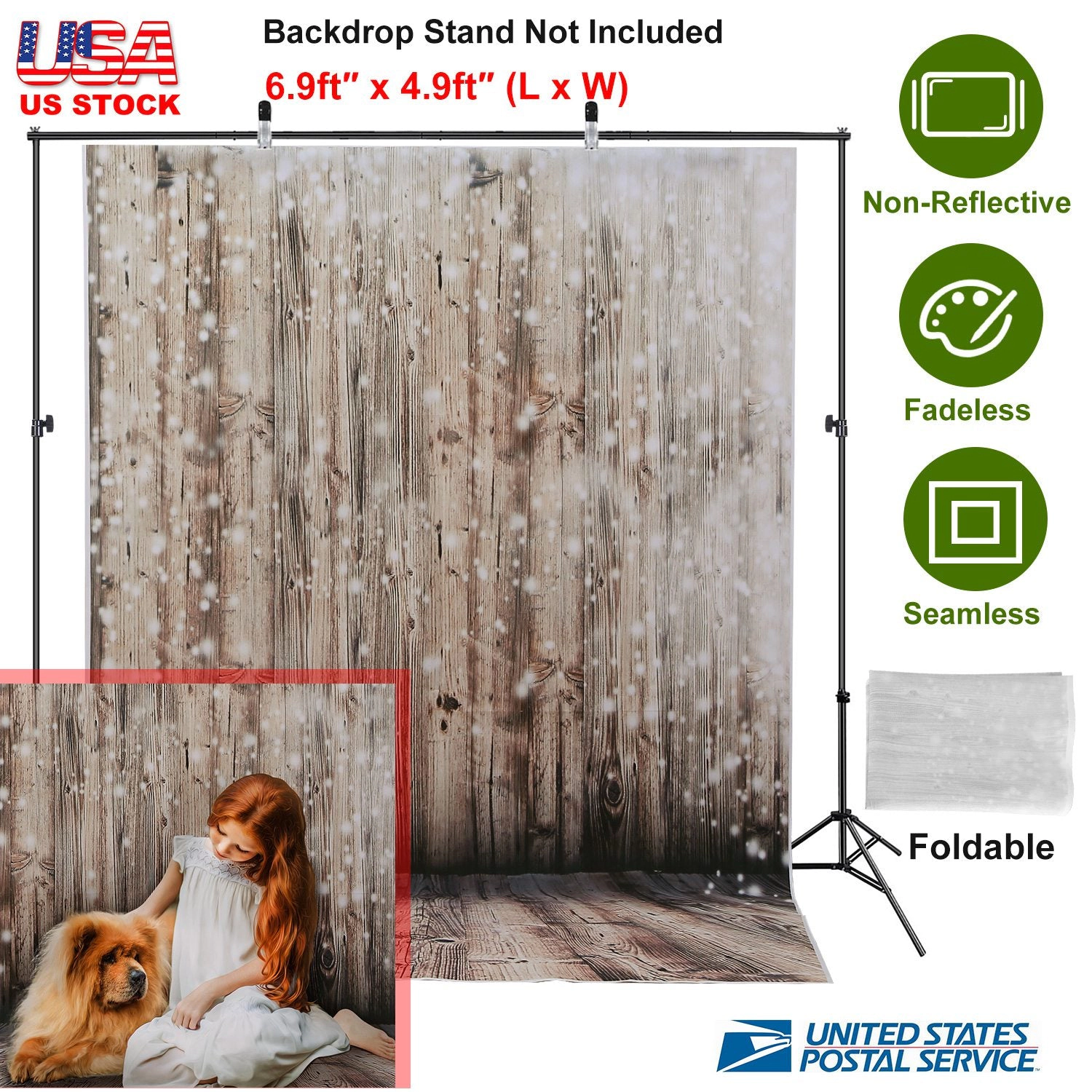 GBruno 5x7FT Wood Floor Photography Backdrop