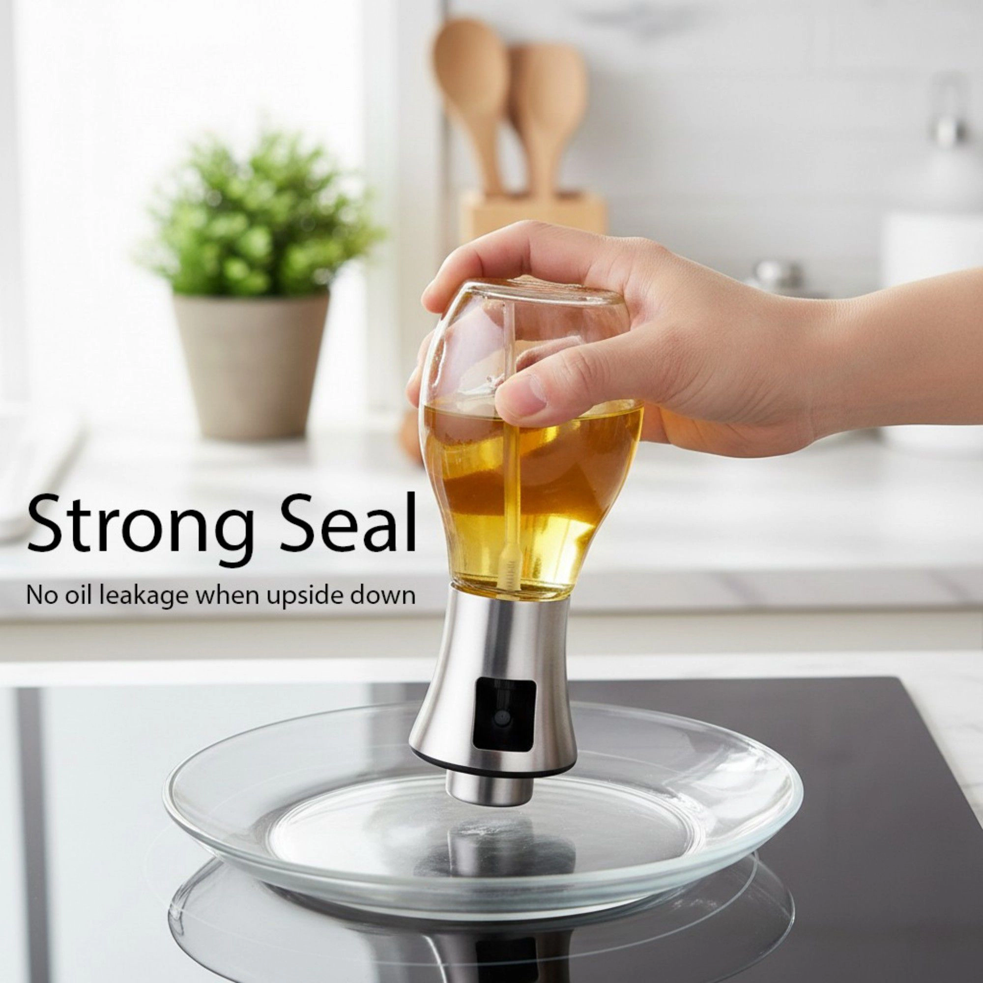 Alilang Women Oil Sprayer Bottle for Cooking with Fine Mist Spray Pump and Glass Container