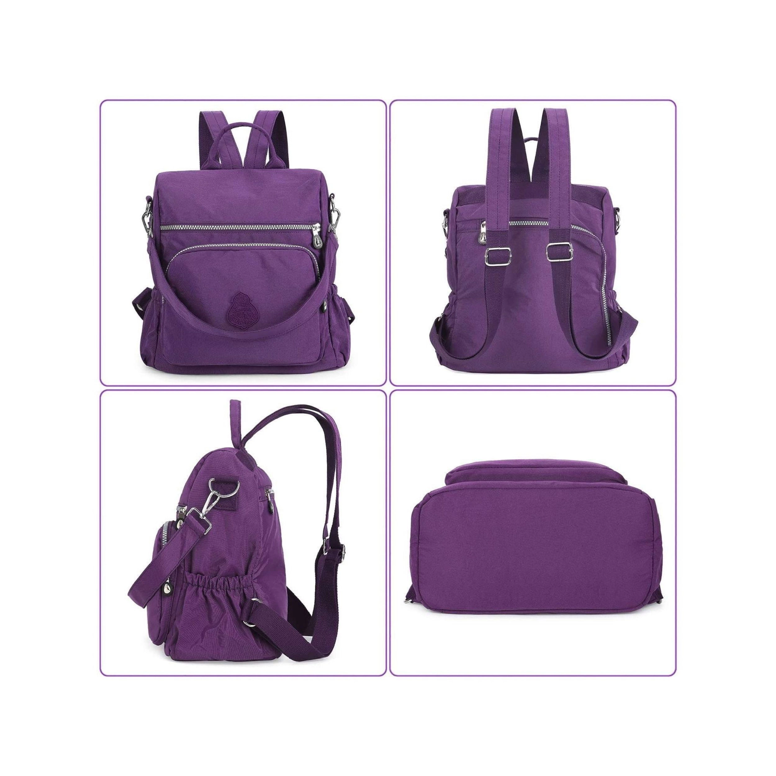 Home Collection Women’s Anti Theft Convertible Nylon Backpack Shoulder Bag