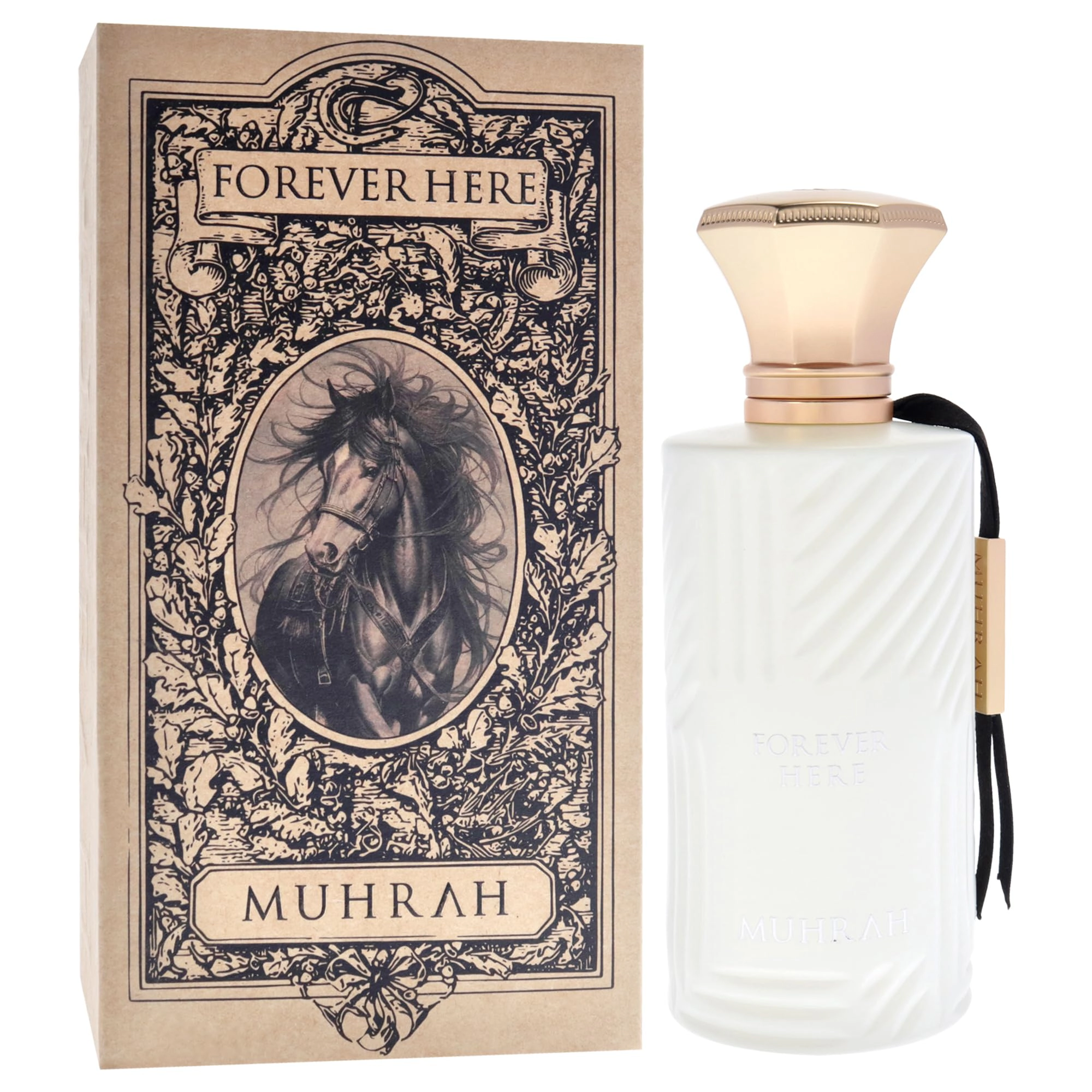 Muhrah Forever Here Eau de Parfum for Women, Oriental Floral Vanilla 3.4 oz Spray