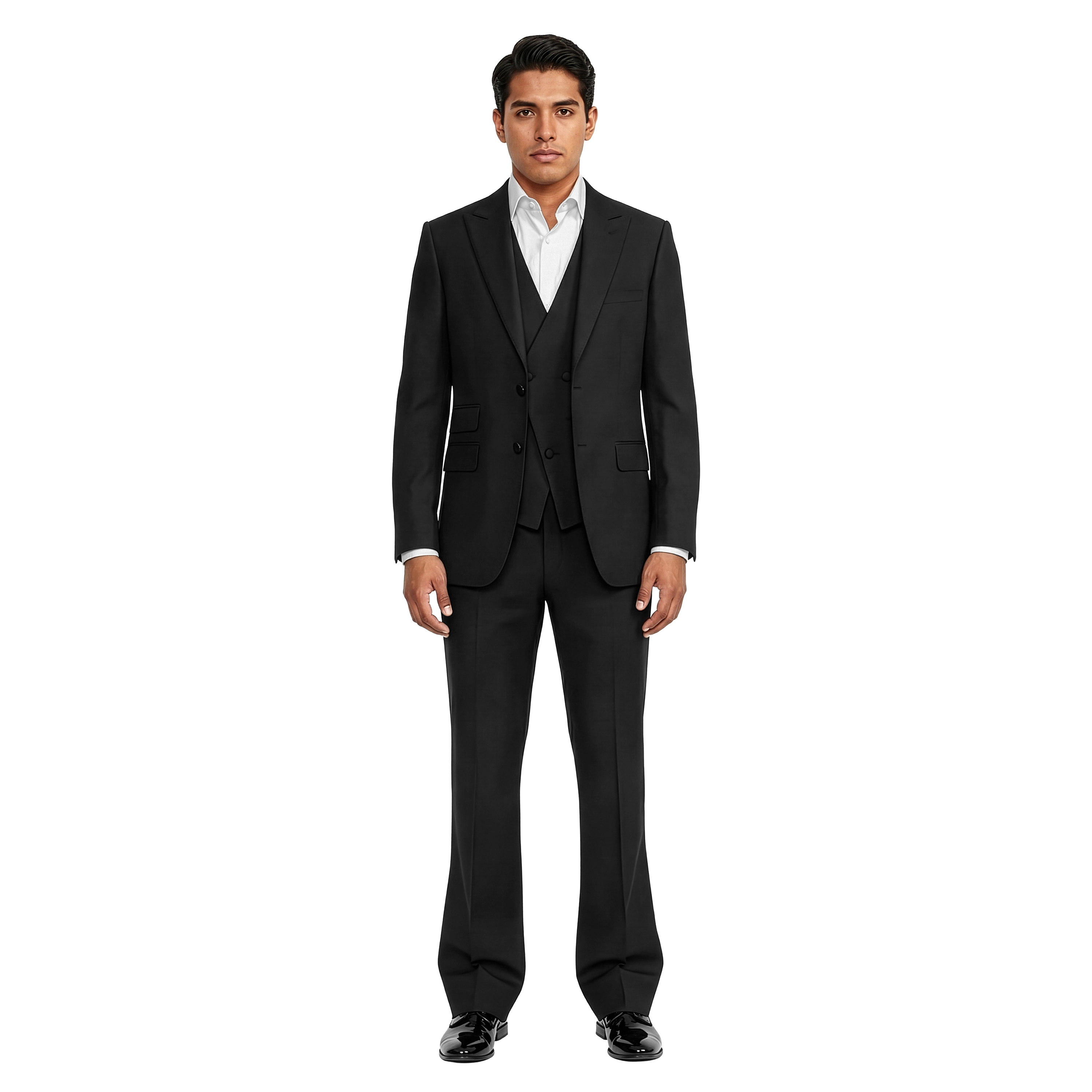 Tazzio Men's Flared Pants Skinny Fit 3pc Tuxedo Set, Pick Stitch