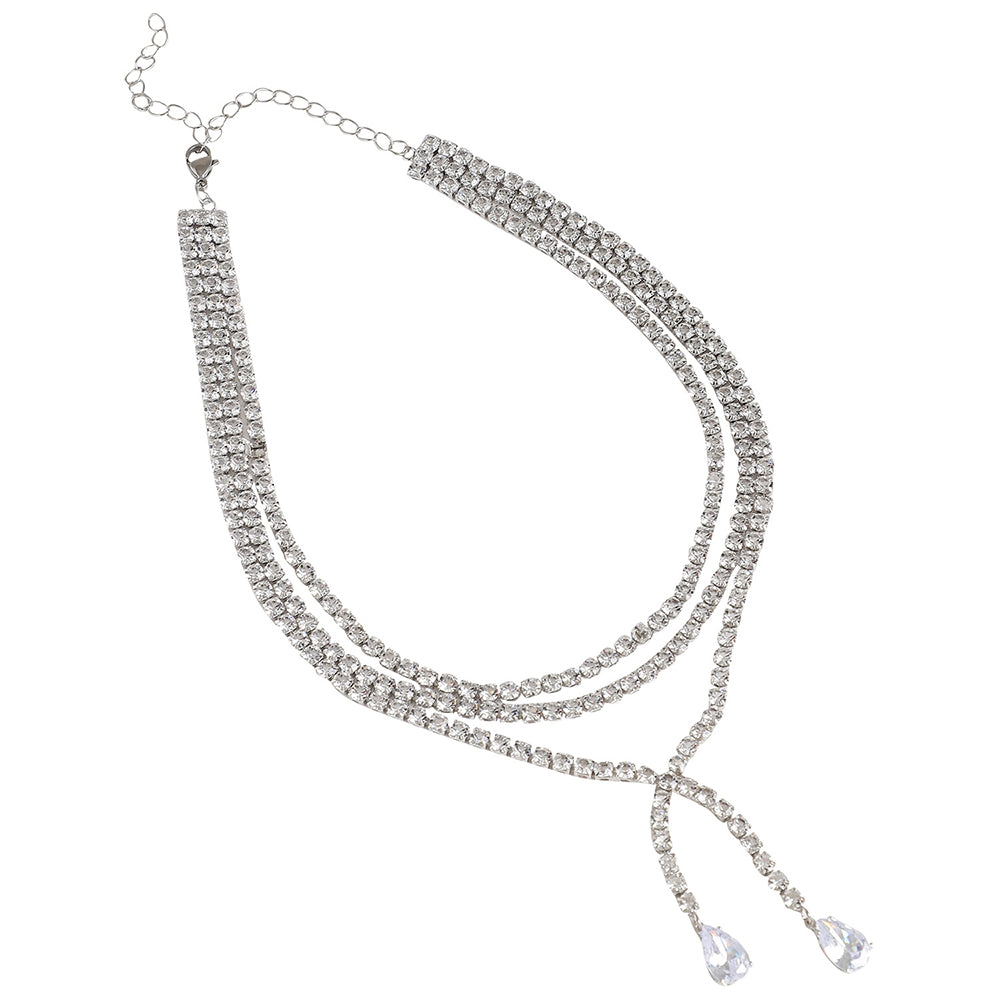 SOHI Women's Bling Multi-Layer Necklace