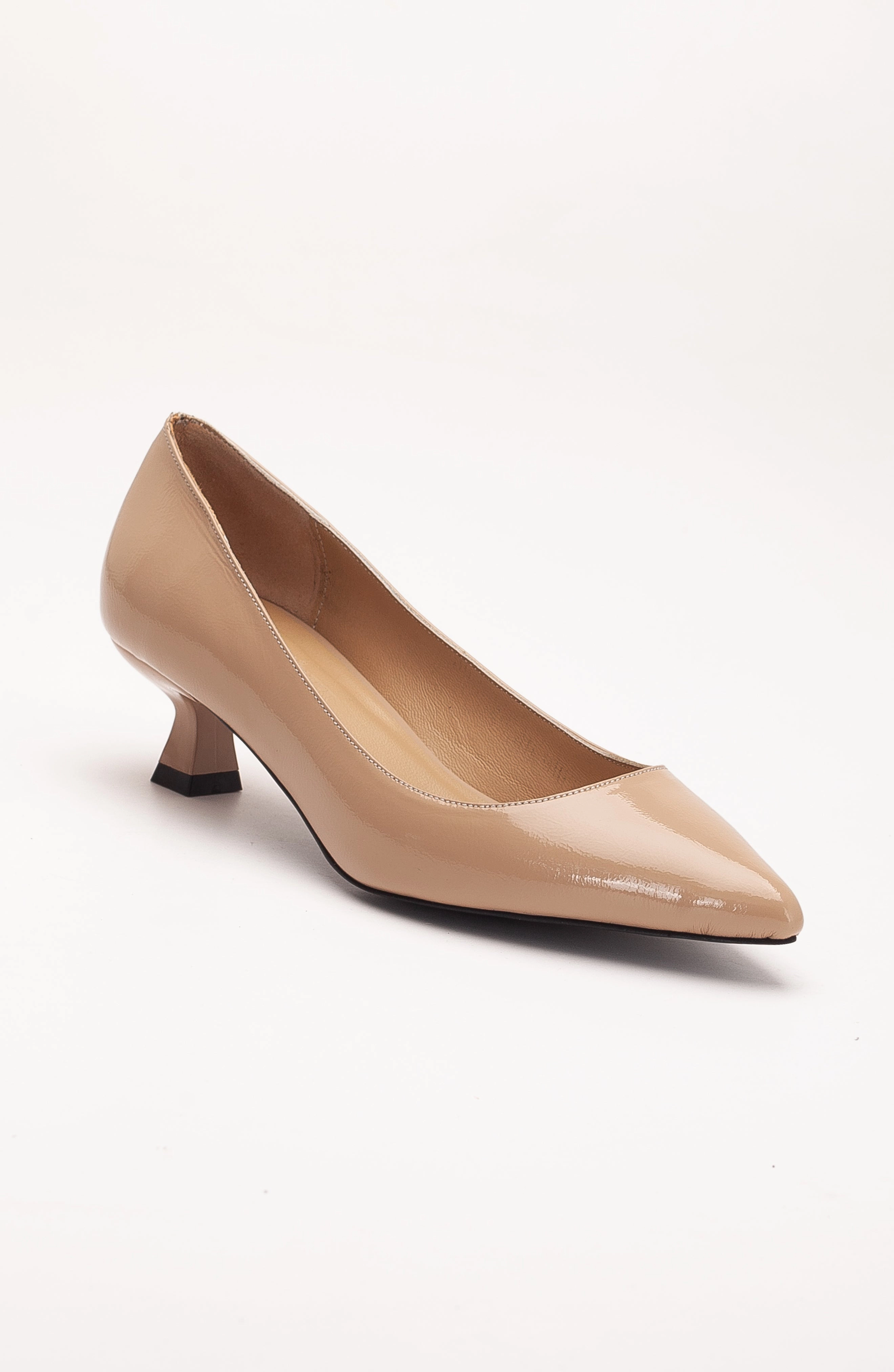 Forever & Always Womens Helly Kitten Heel Leather Stiletto Pumps