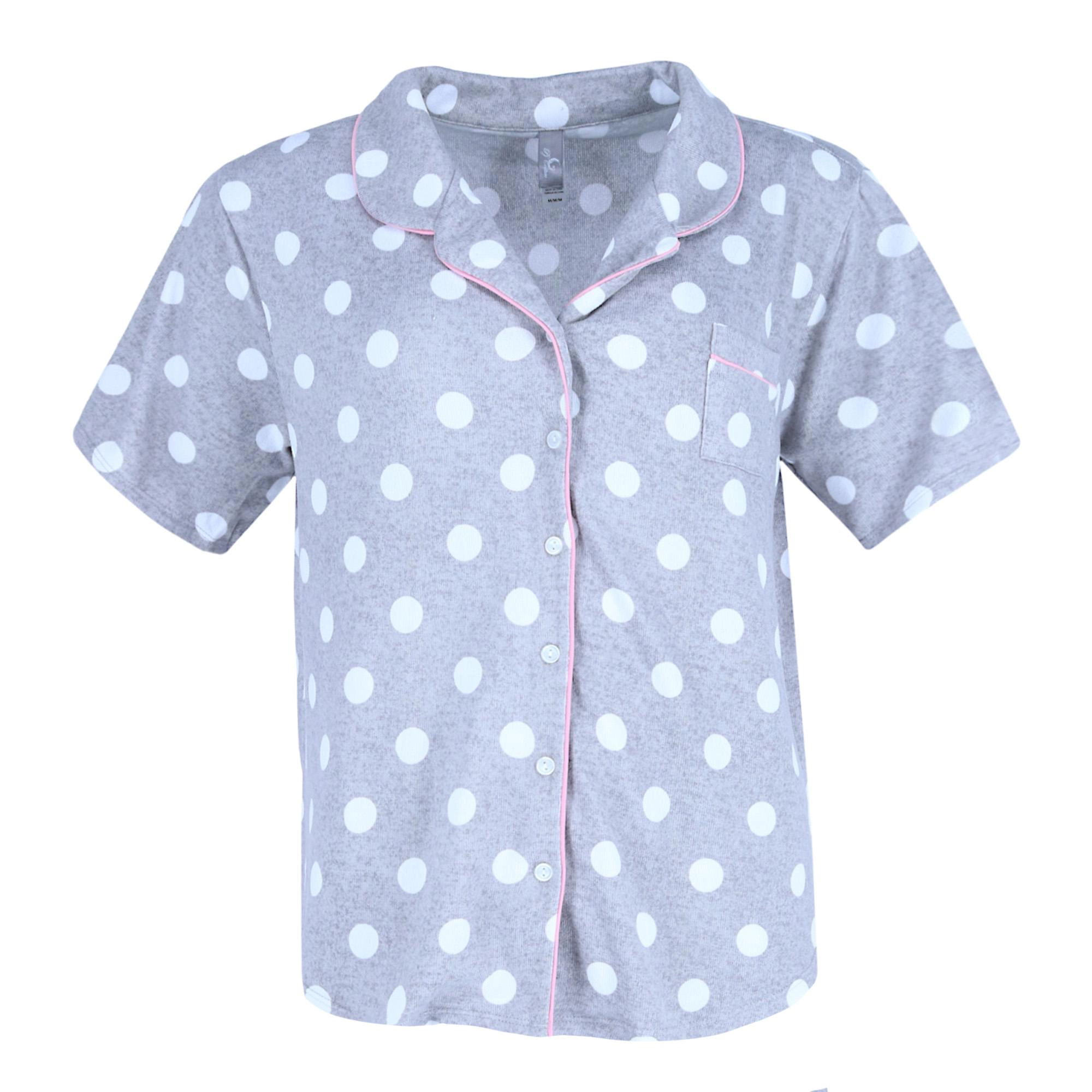 PJ Couture Women's Plus Polka Dot Pajama Short Set