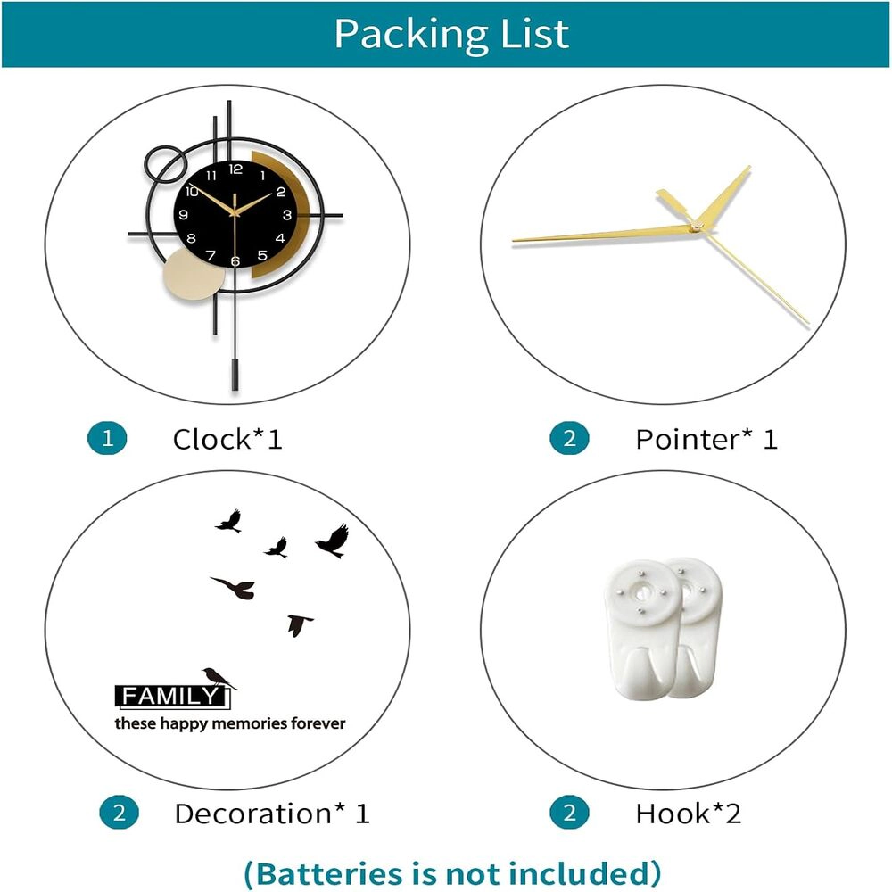 Haven Craftworks Unisex Modern Decorative Pendulum Wall Clock