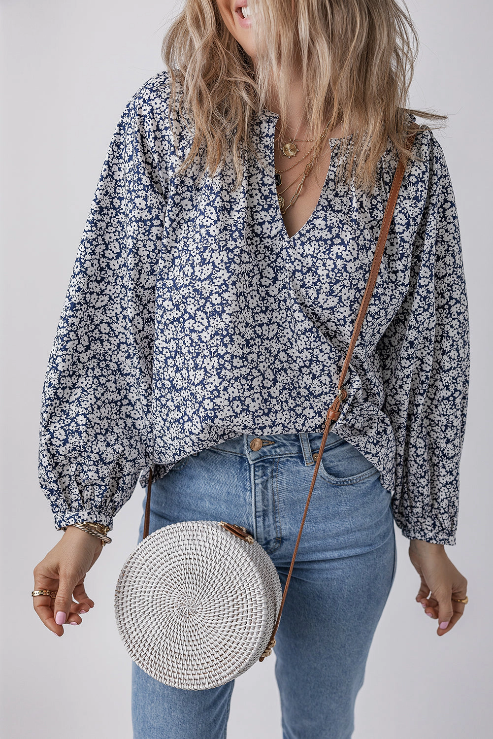 Threaded Pear Women's Amelie Notched Puff Sleeve Blouse