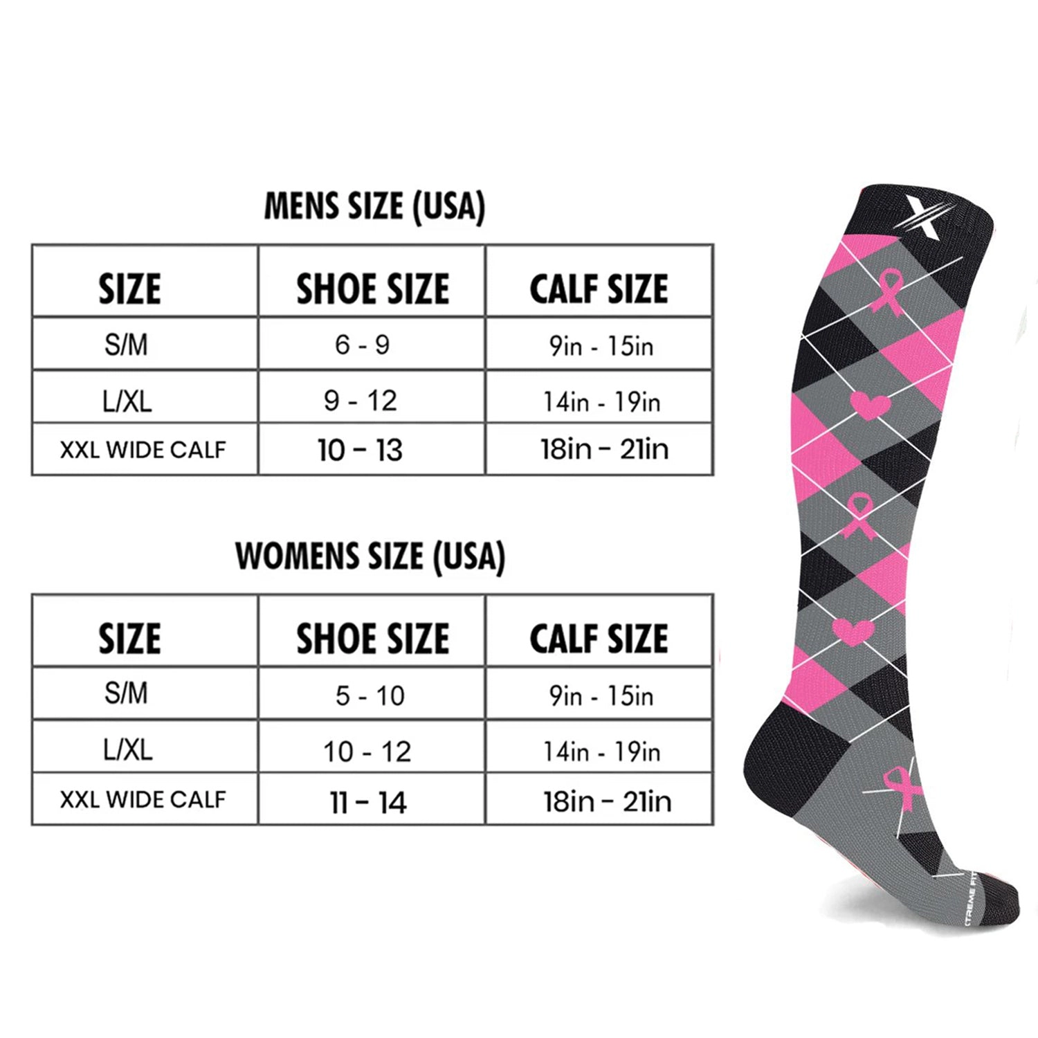Extreme Fit Cancer Awareness Compression Socks