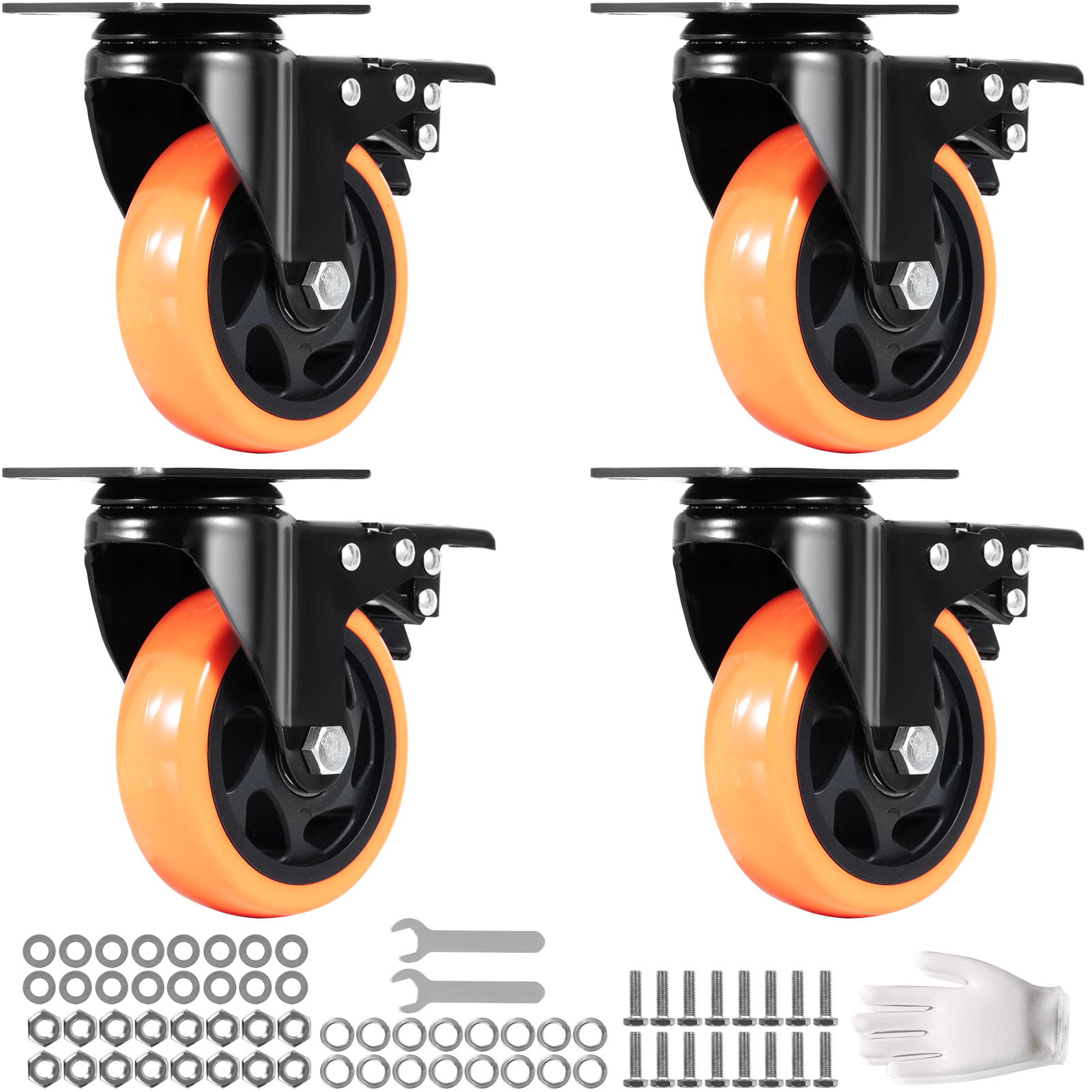 HONGGE Caster Wheels Swivel Plate Casters with Wheels Per Caster Wheels