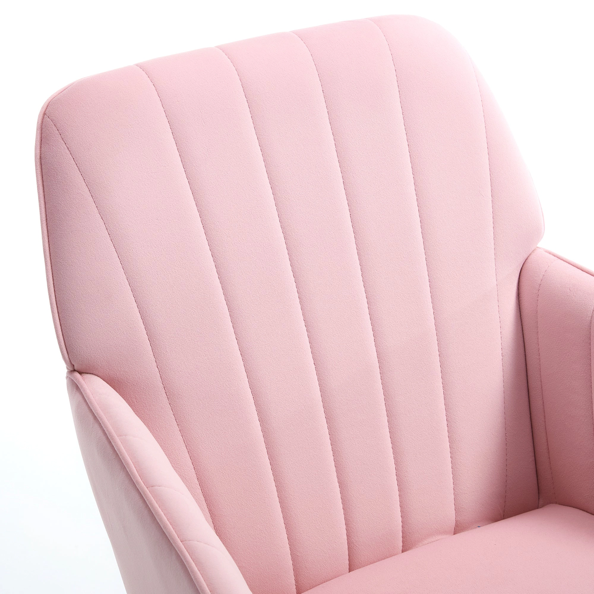 Platinum-Level Office Chairs Baby Pink Velvet Office Chair Ergonomic Adjustable Swivel