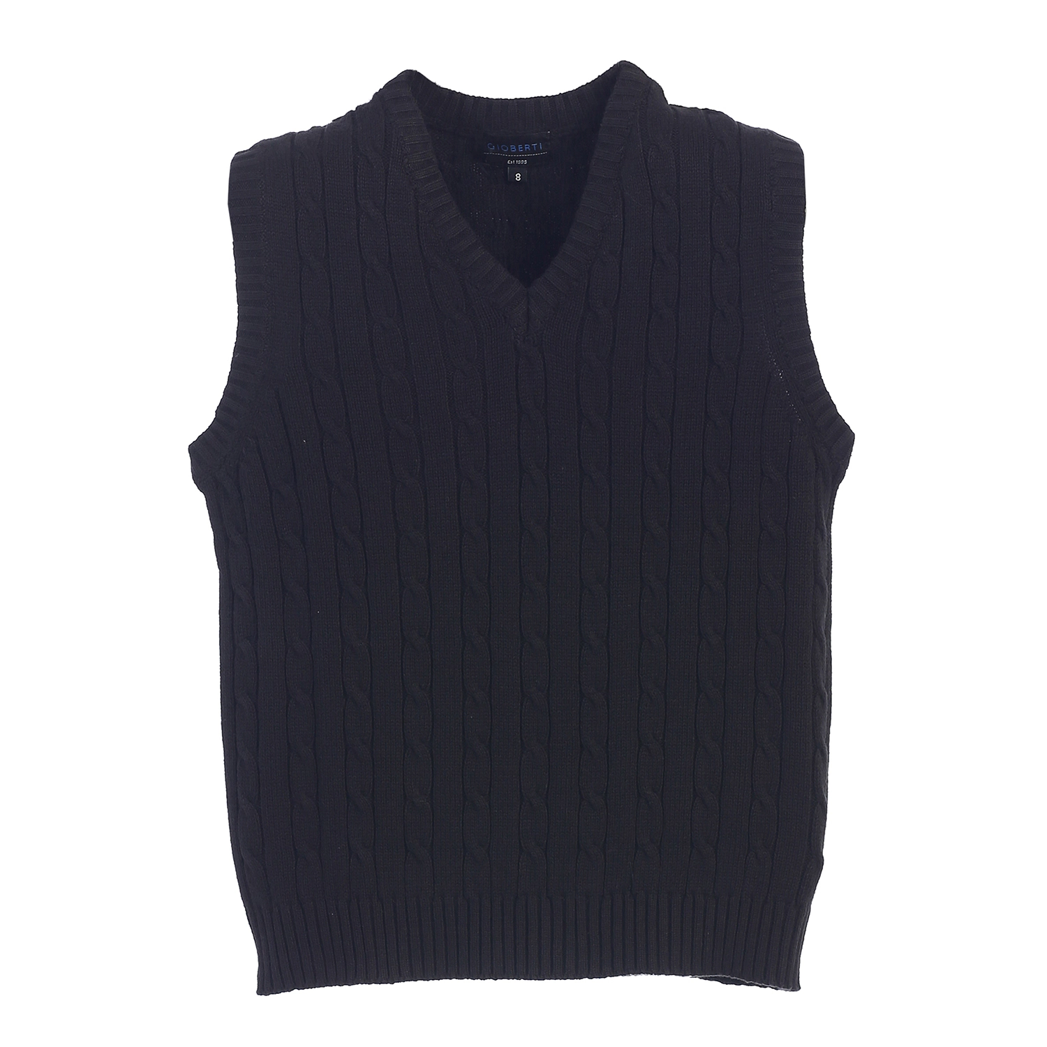 Gioberti Boy's 100% Cotton Soft V-Neck Cable Knit Sweater Vest
