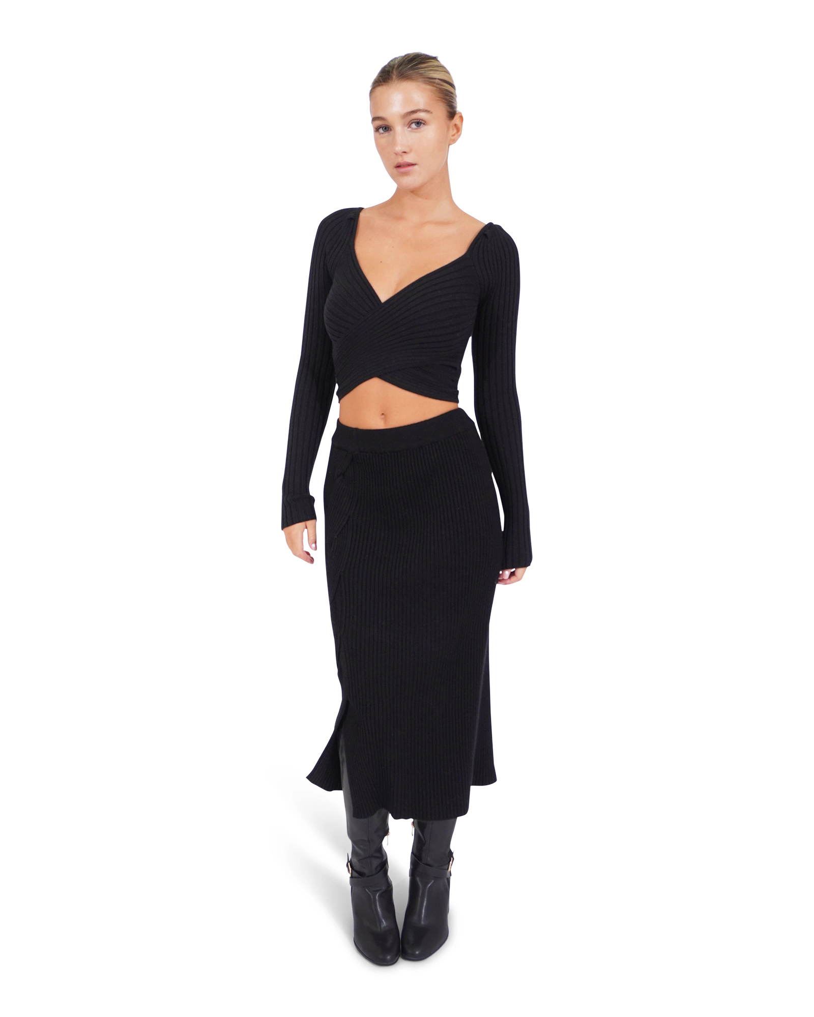 Belle & Bloom Womens All My Life Knit Midi Skirt