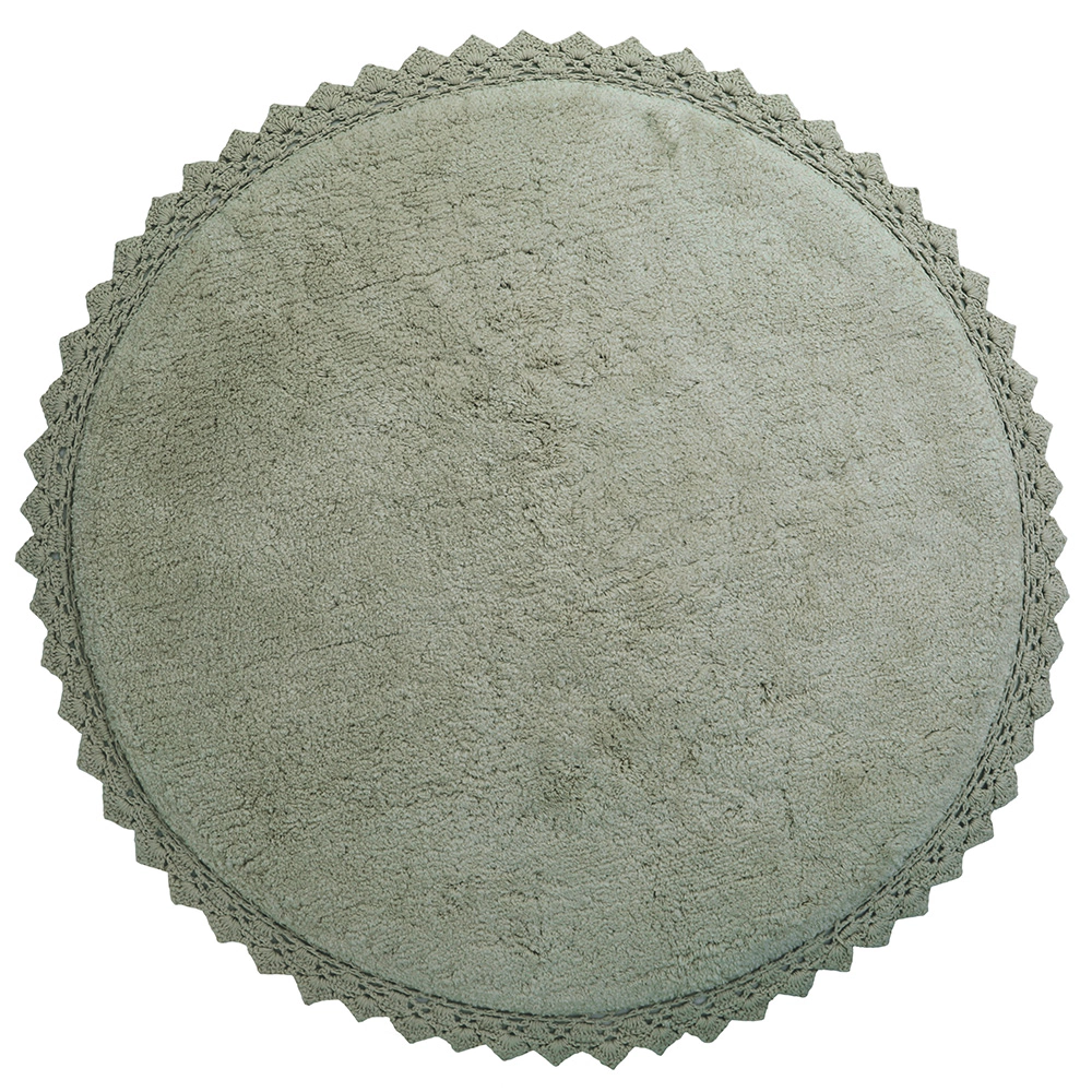 Nattiot Round Washable Cotton Rug With Crochet Finish - Perla