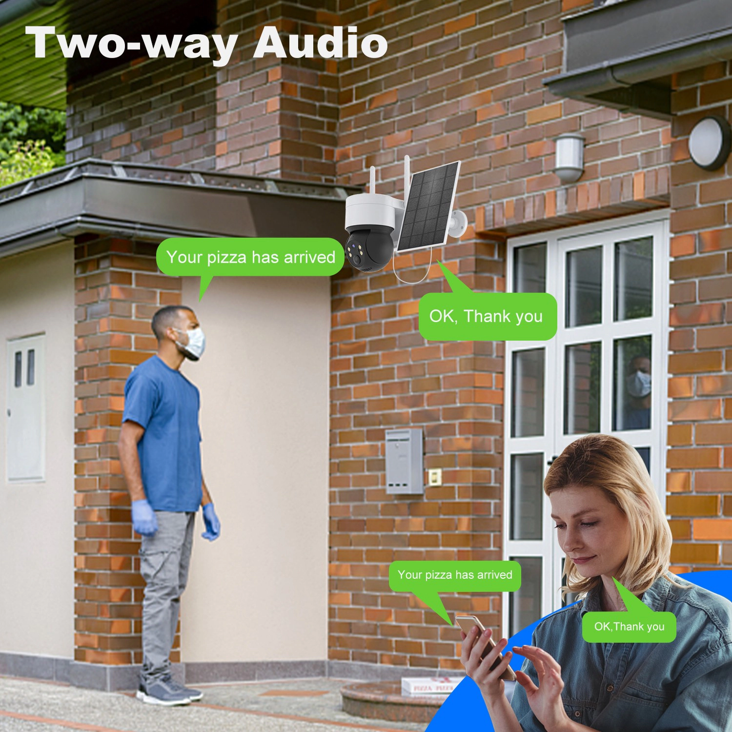 Eco4life 2.5K Solar Wire-Free PTZ Outdoor Security Camera
