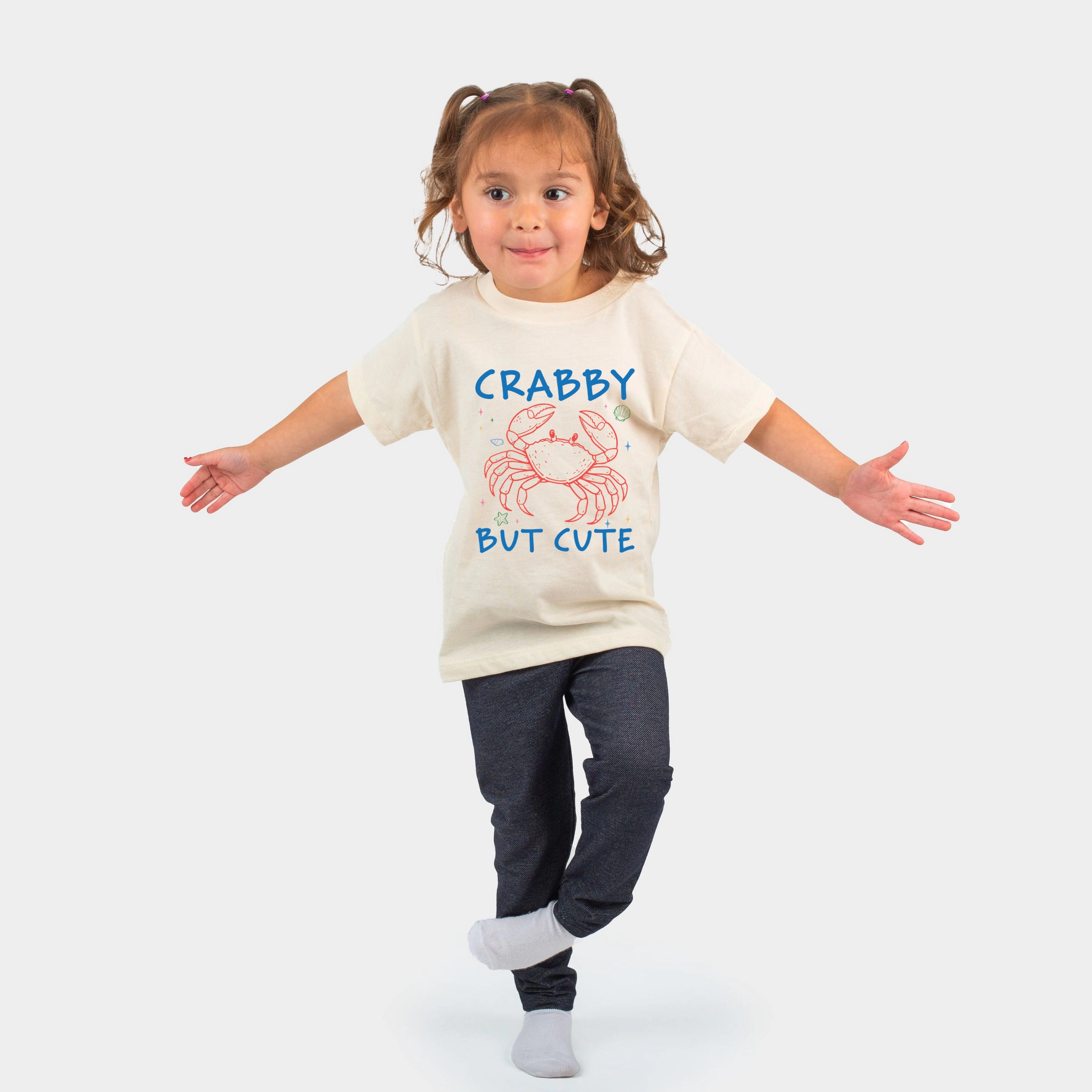 The Juniper Shop - Crabby But Cute Toddler Short Sleeve Graphic T-Shirt
