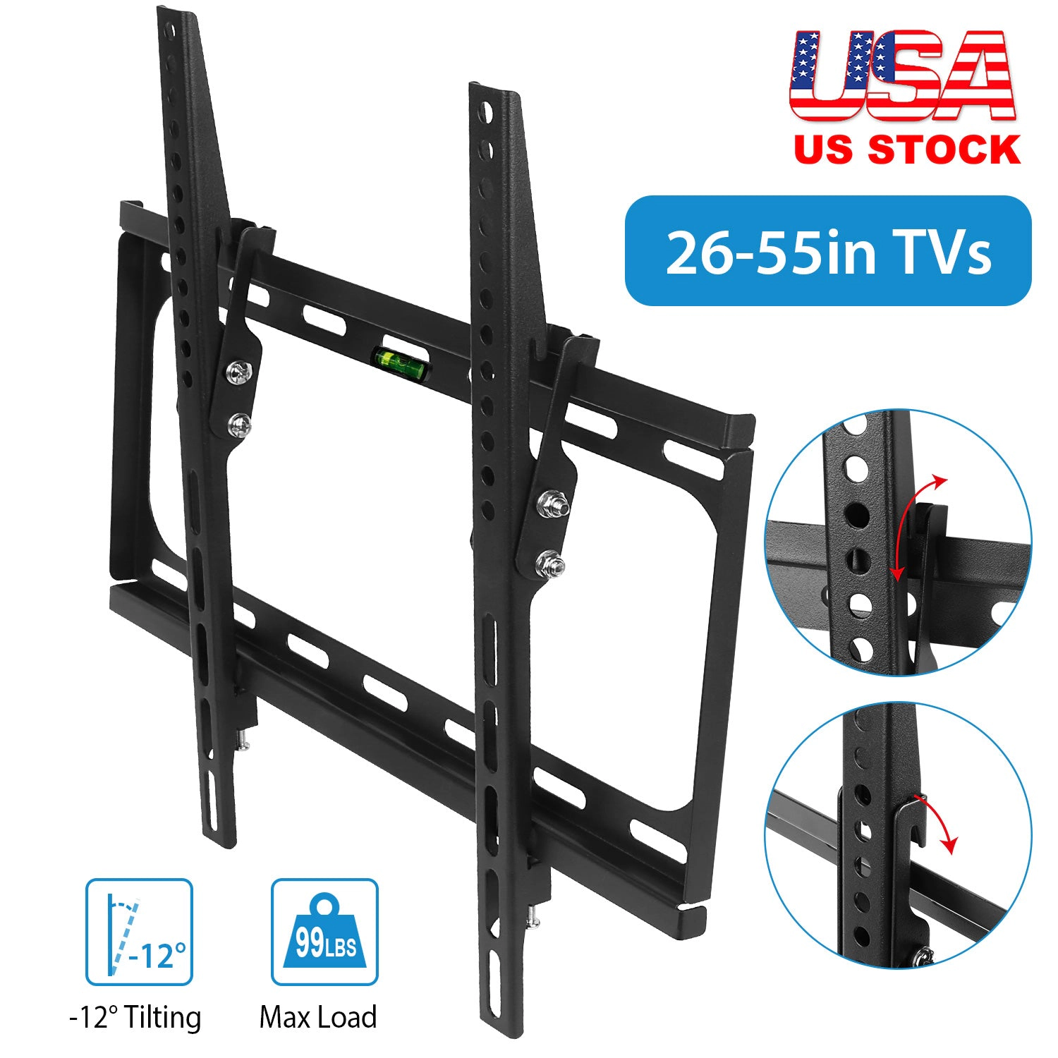GBruno Tilt Dual Arm 55 Inch TV Wall Mount Bracket