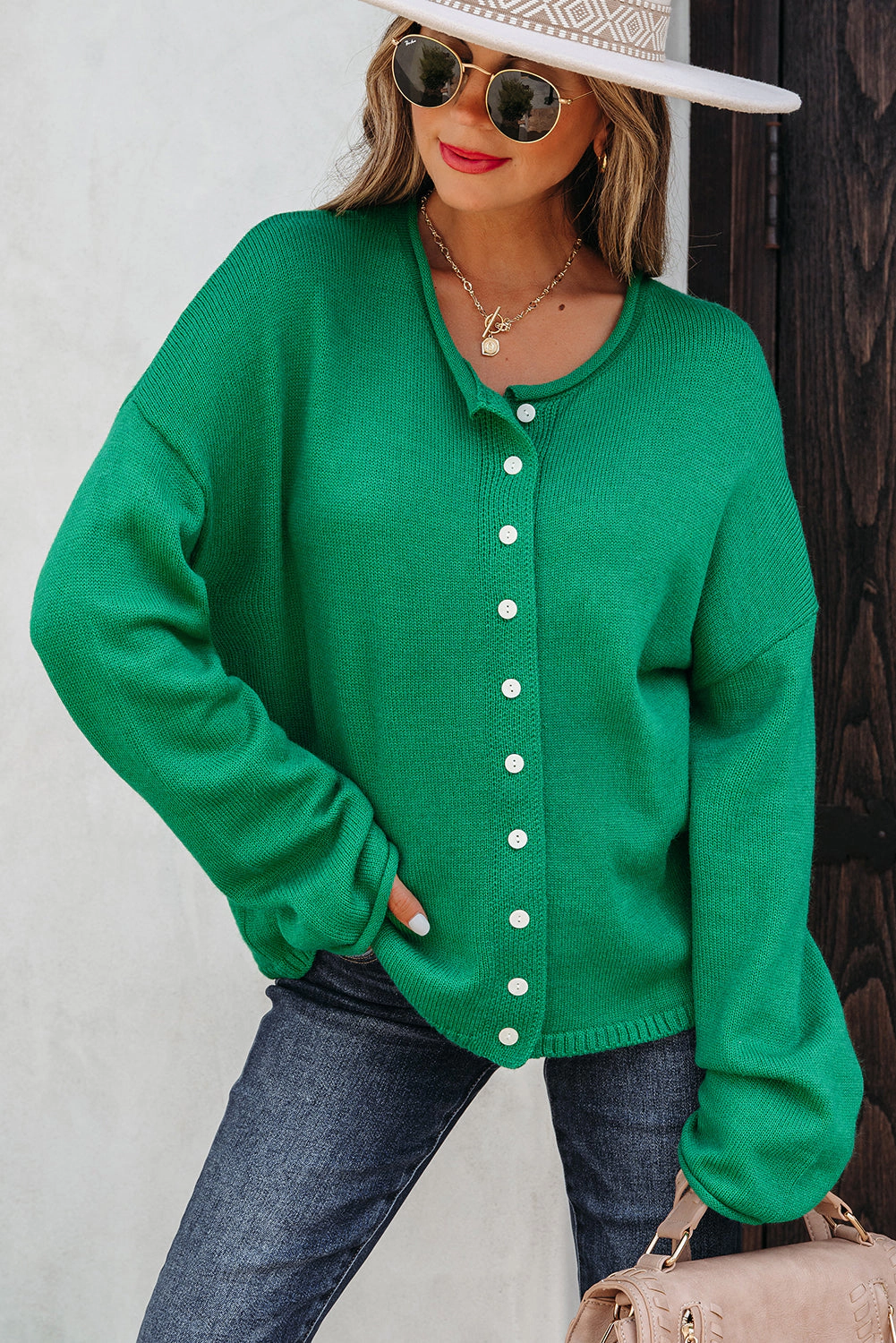 Threaded Pear Women's Evatyn Knit Drop Shoulder Sweater