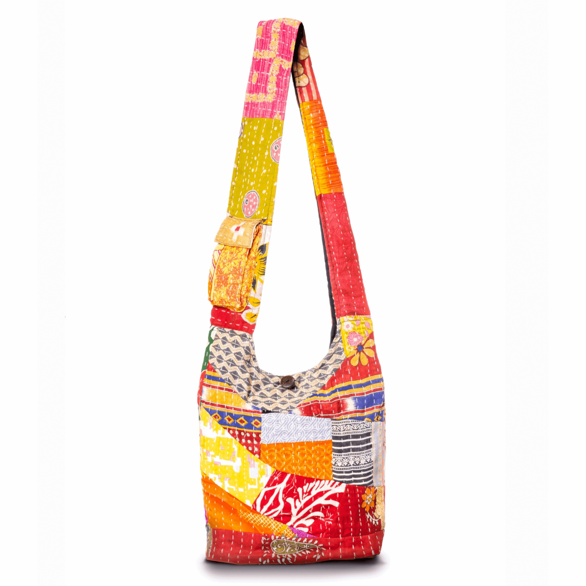 Kathmandu Collection Womens Kantha Patchwork Hobo Bag