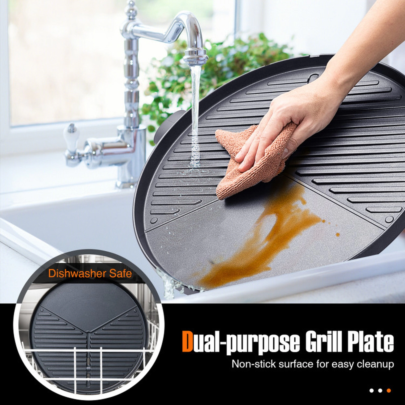 SUGIFT 1350W Red Outdoor Electric Grill with Removable Stand and Grease Bowl 24.8-in W 24.8-in D 35.6-in H