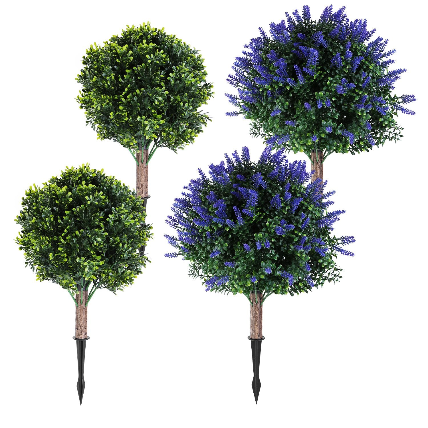 GBruno 2-Pack UV-Resistant Faux Boxwood Ball Trees
