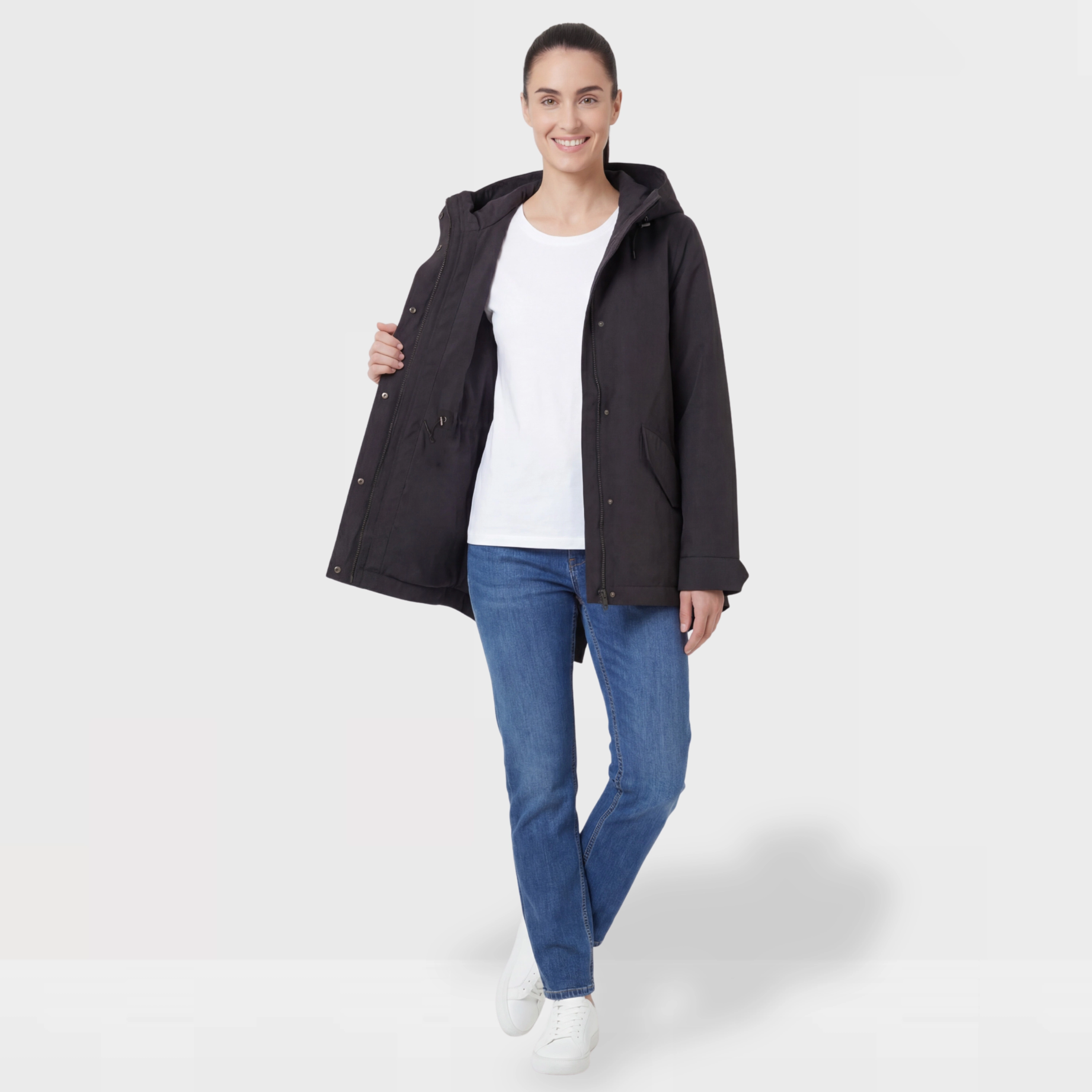 Rokka&Rolla Womens Stand Collar Trench Coat Windbreaker
