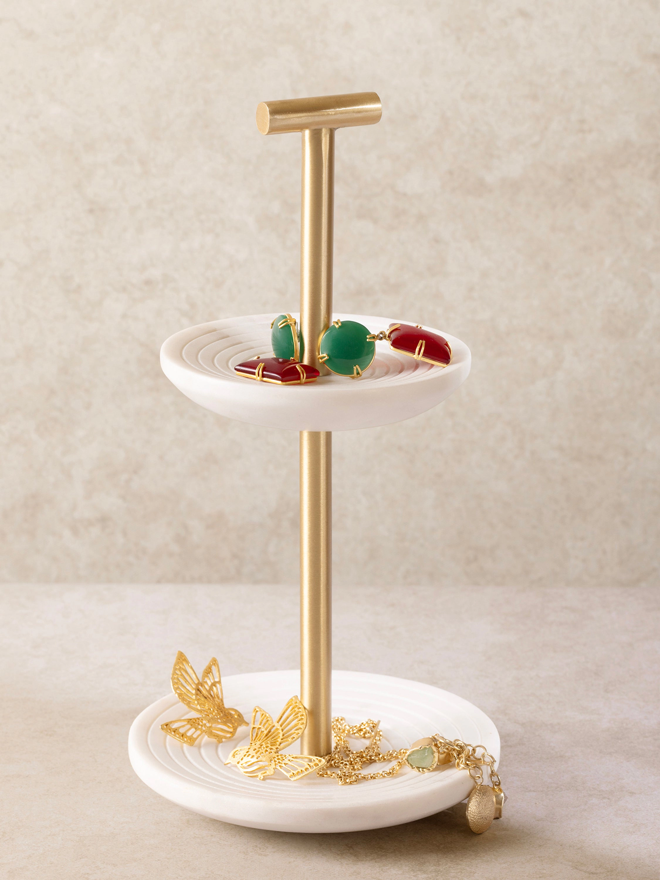 GAURI KOHLI Regalia Tiered Marble Jewelry Stand
