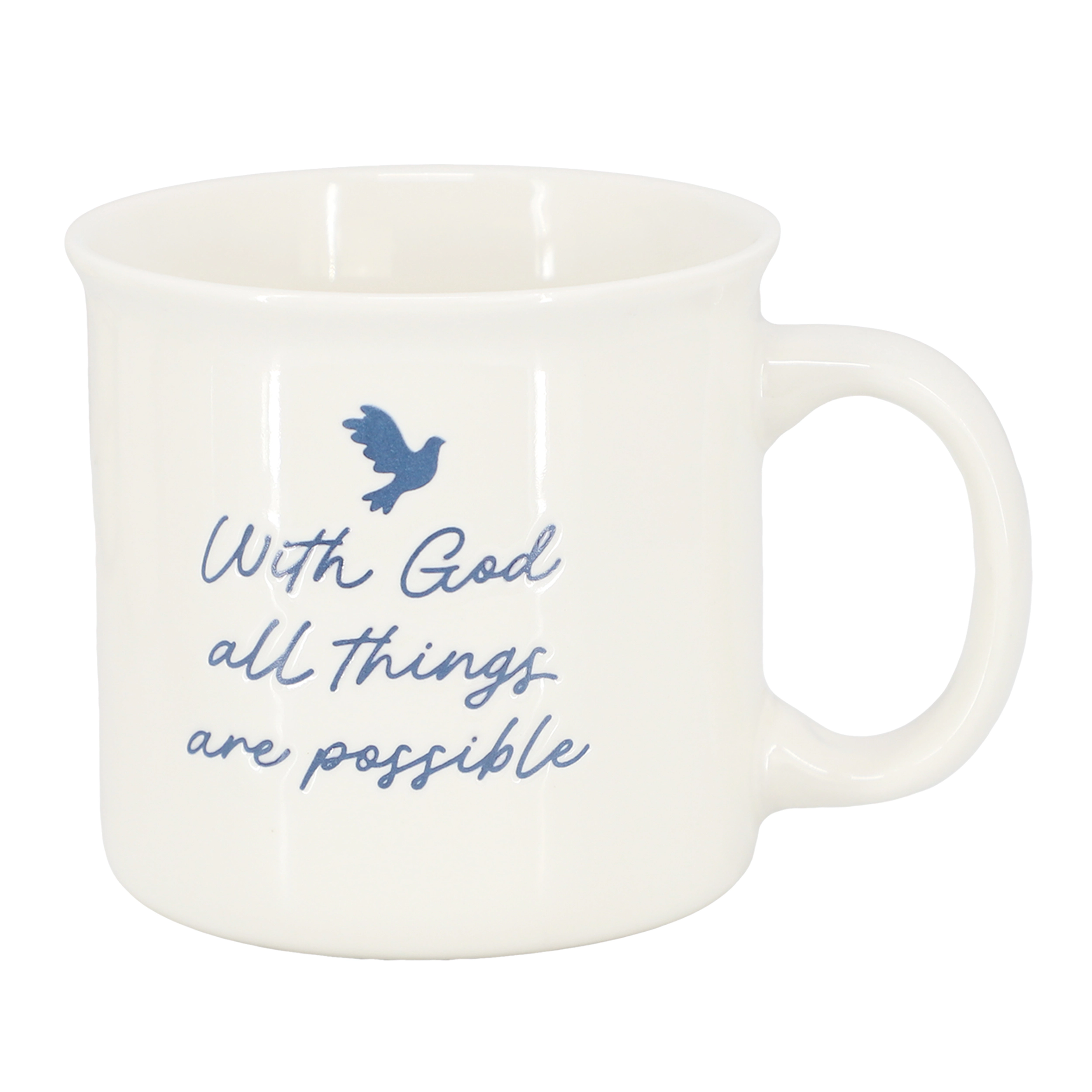 Gibson Home Daily Wisdom 4 Piece Assorted 21 Ounce Stoneware Mug Set in White