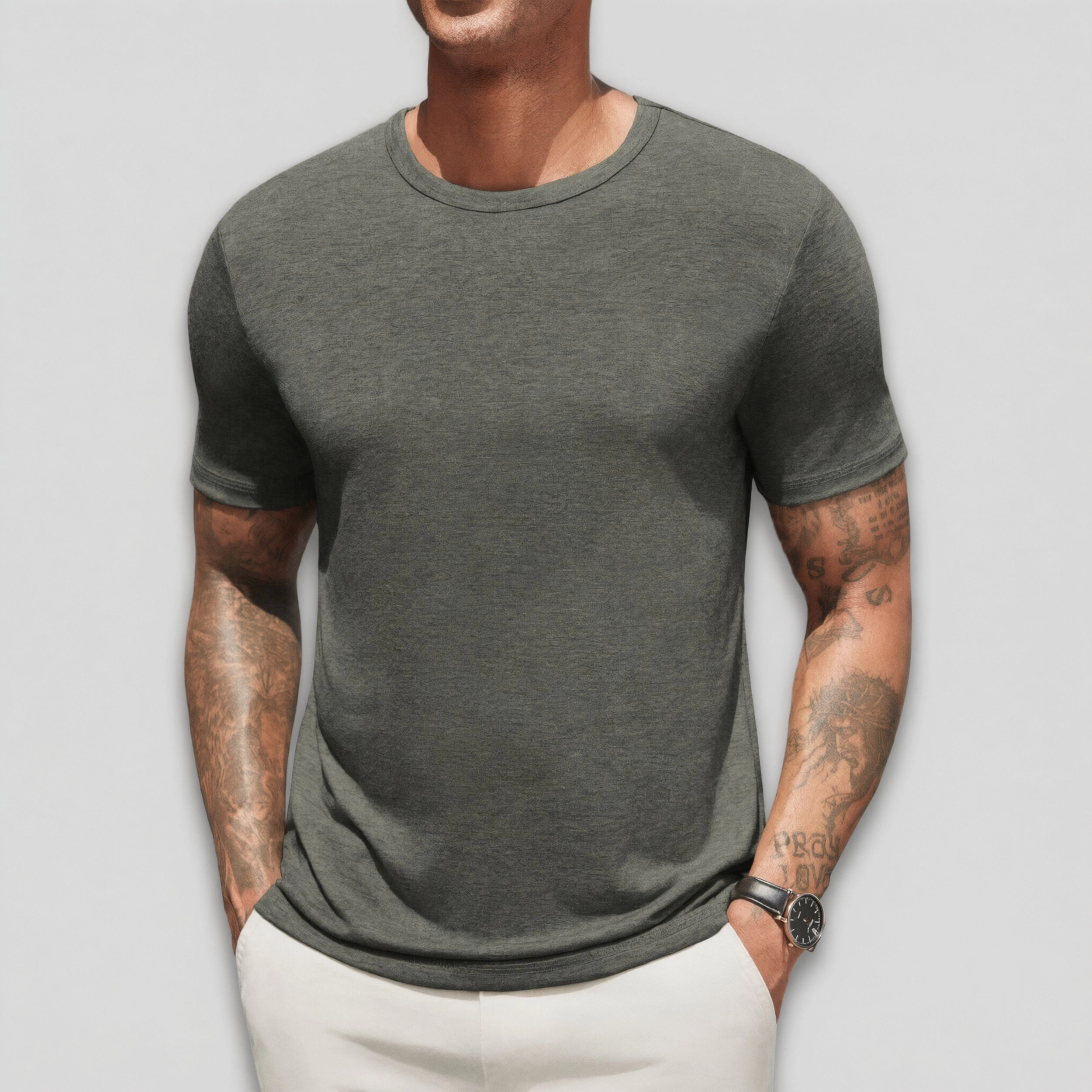 COOFANDY Mens Basic Short Sleeve T-Shirts  Crew Neck Solid Color Casual Tees