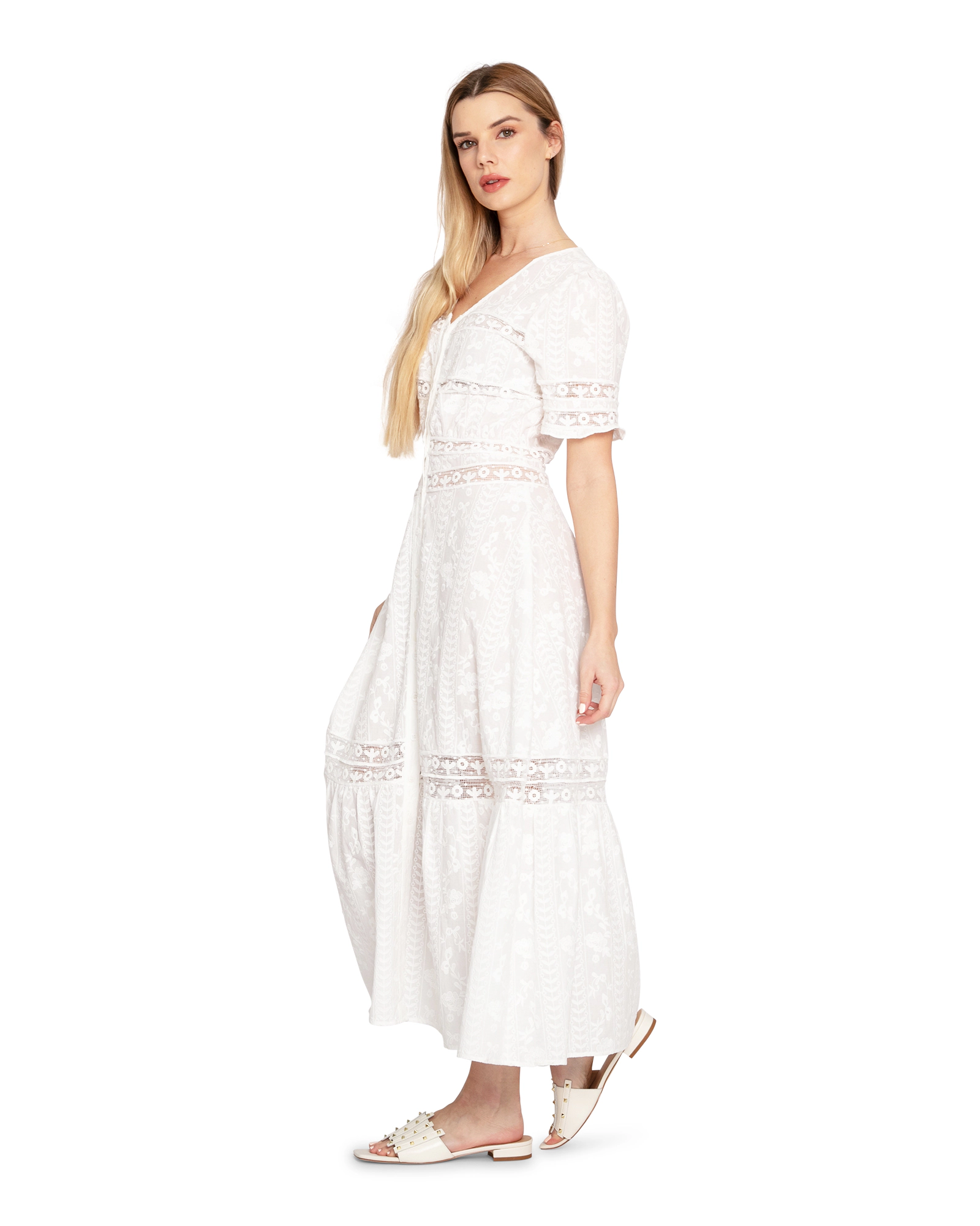 Belle & Bloom Womens Summer Breeze Lace Midi Dress