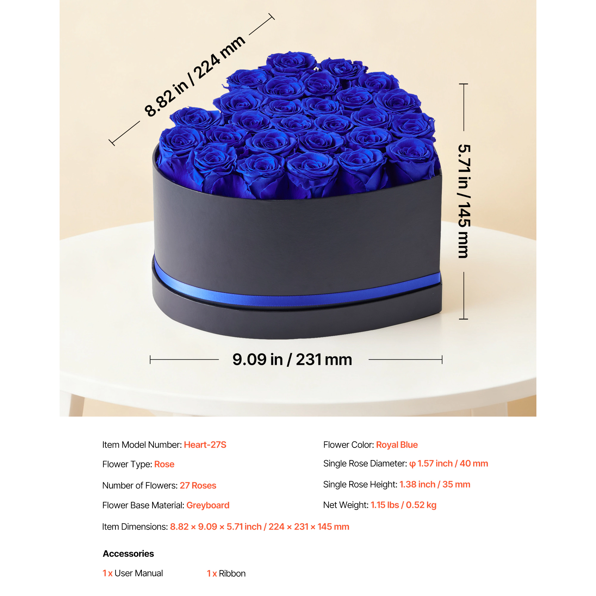 HONGGE Forever Flowers, Preserved Roses a Box